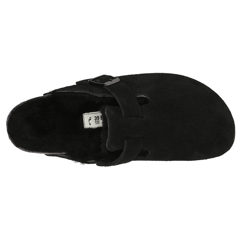 Birkenstock Boston Shearling Suede Unisex Sandals#color_black