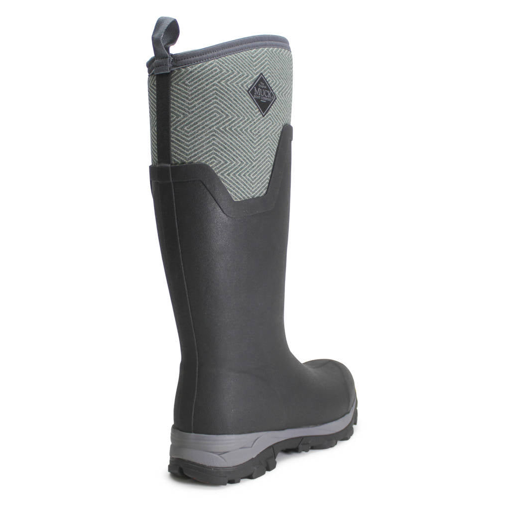 Muck Arctic Ice AGAT Tall Synthetic Textile Womens Boots#color_black grey geometric