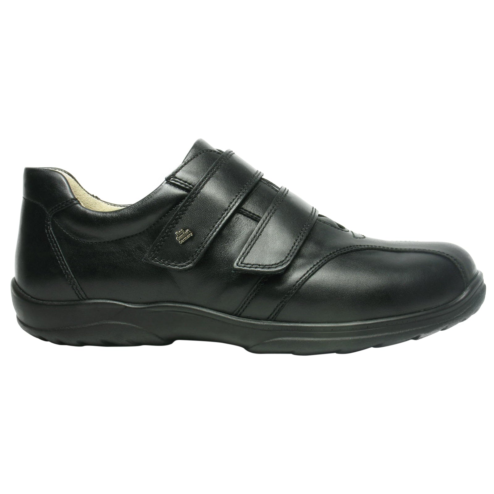 Finn Comfort Cardiff Leather Mens Shoes#color_black