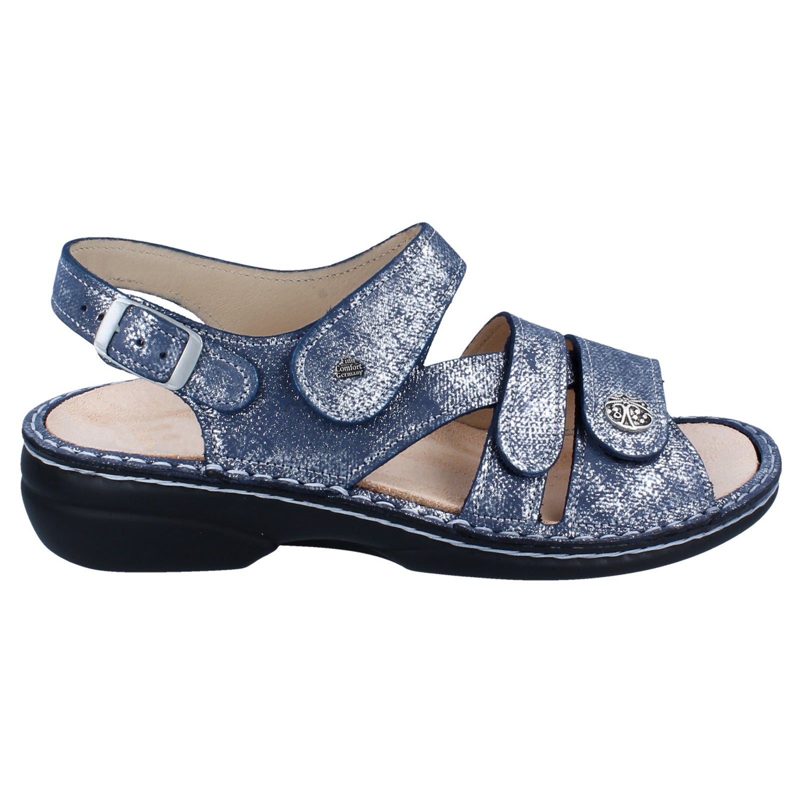 Finn Comfort Gomera Leather Synthetic Womens Sandals#color_atoll