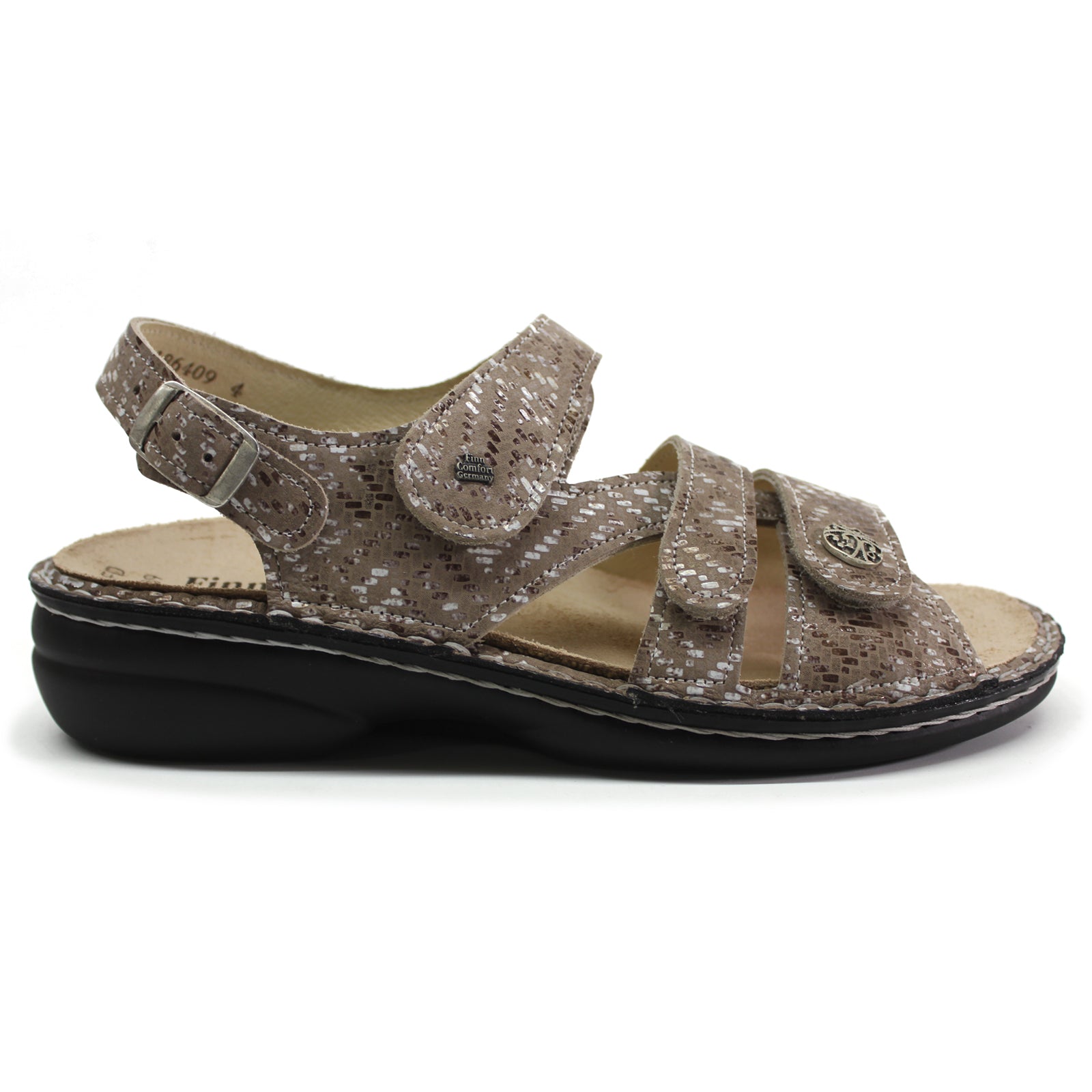 Finn Comfort Gomera Leather Synthetic Womens Sandals#color_sesame