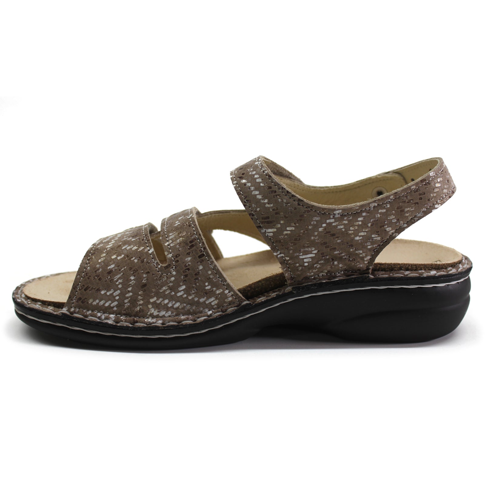 Finn Comfort Gomera Leather Synthetic Womens Sandals#color_sesame