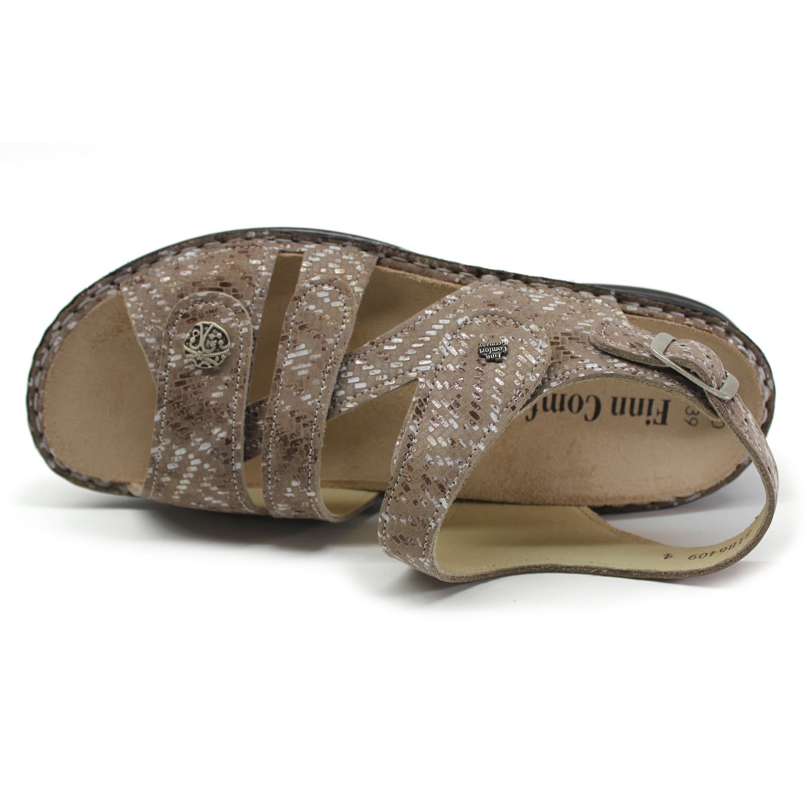 Finn Comfort Gomera Leather Synthetic Womens Sandals#color_sesame