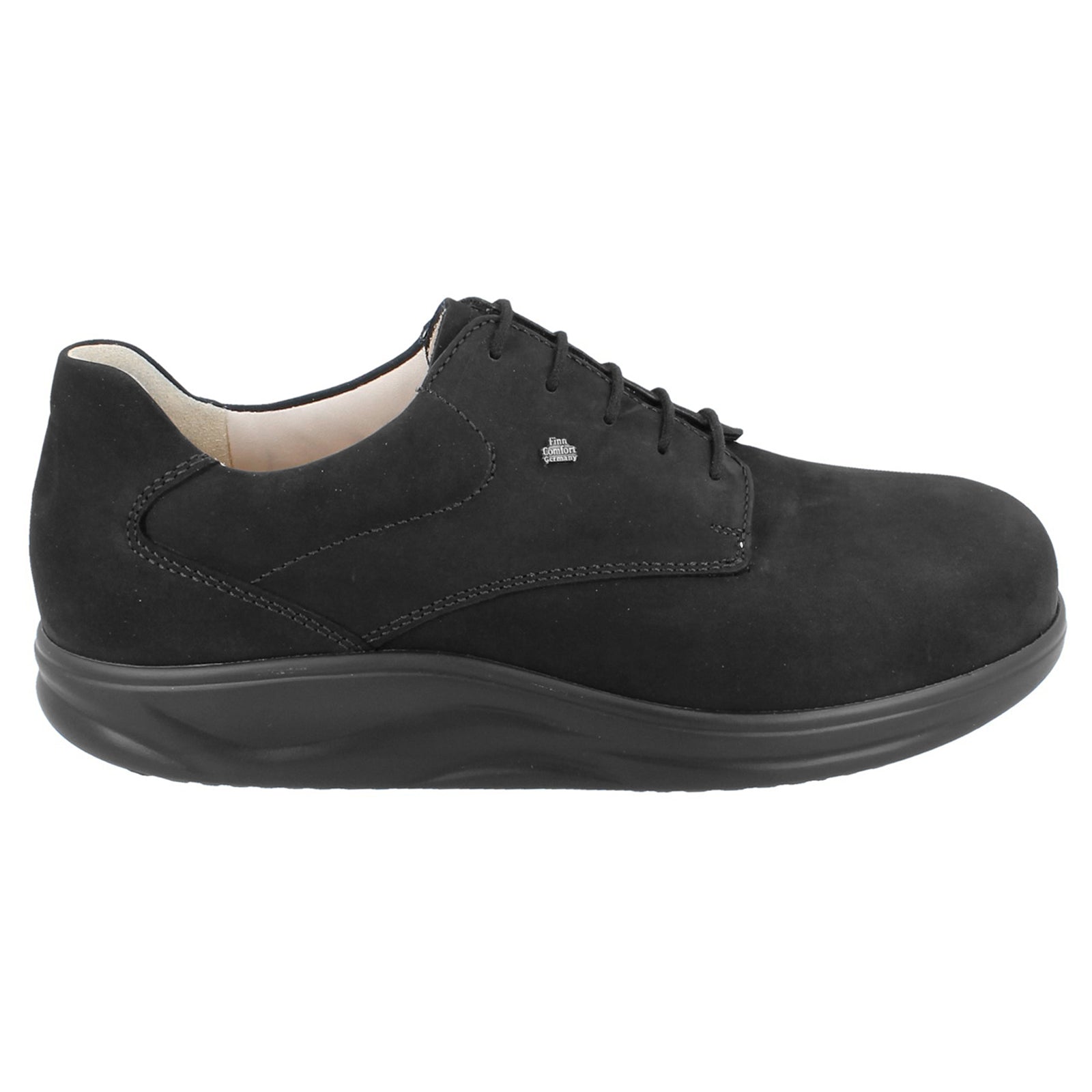 Finn Comfort Pretoria Leather Synthetic Mens Shoes#color_black