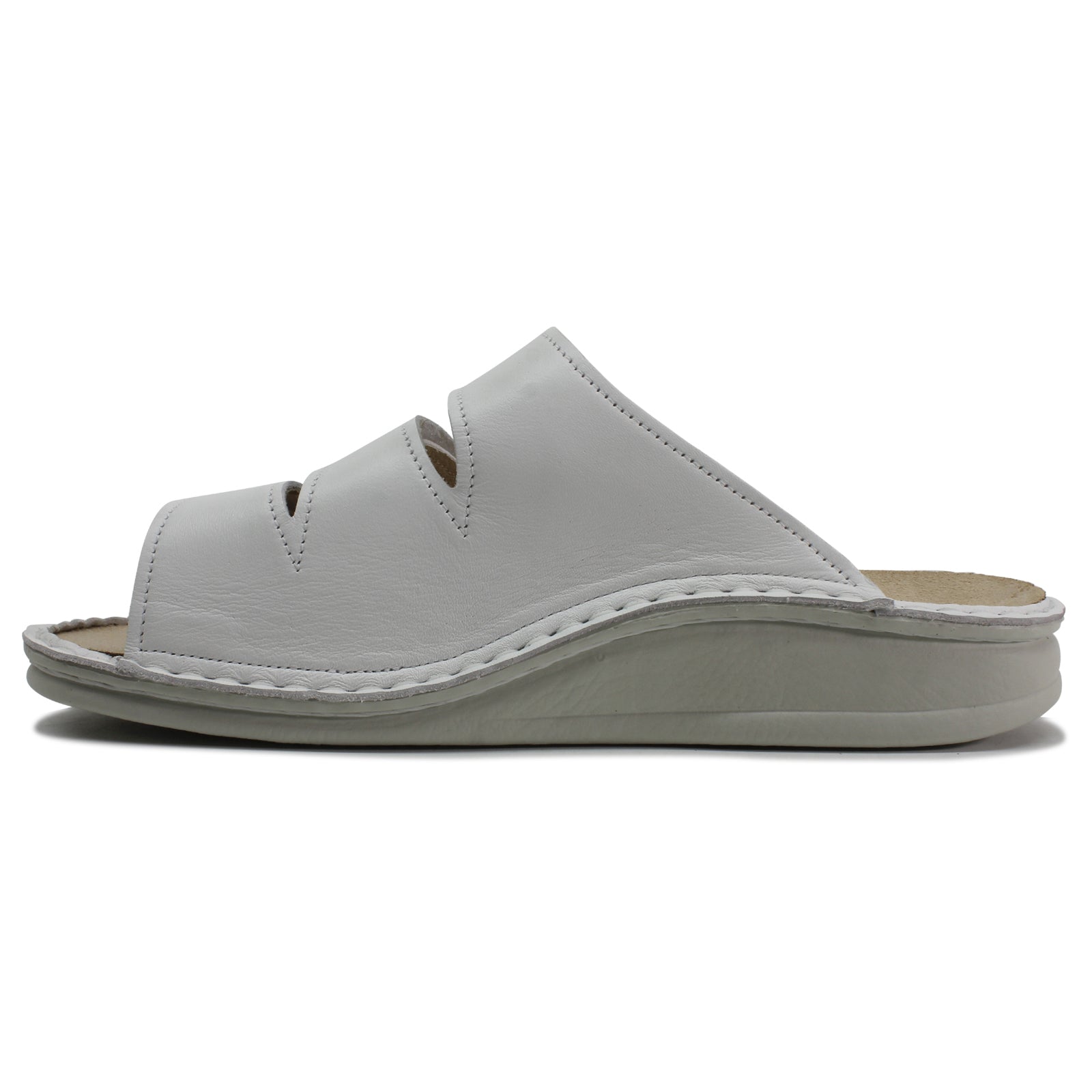 Finn Comfort Korfu Leather Womens Sandals#color_white