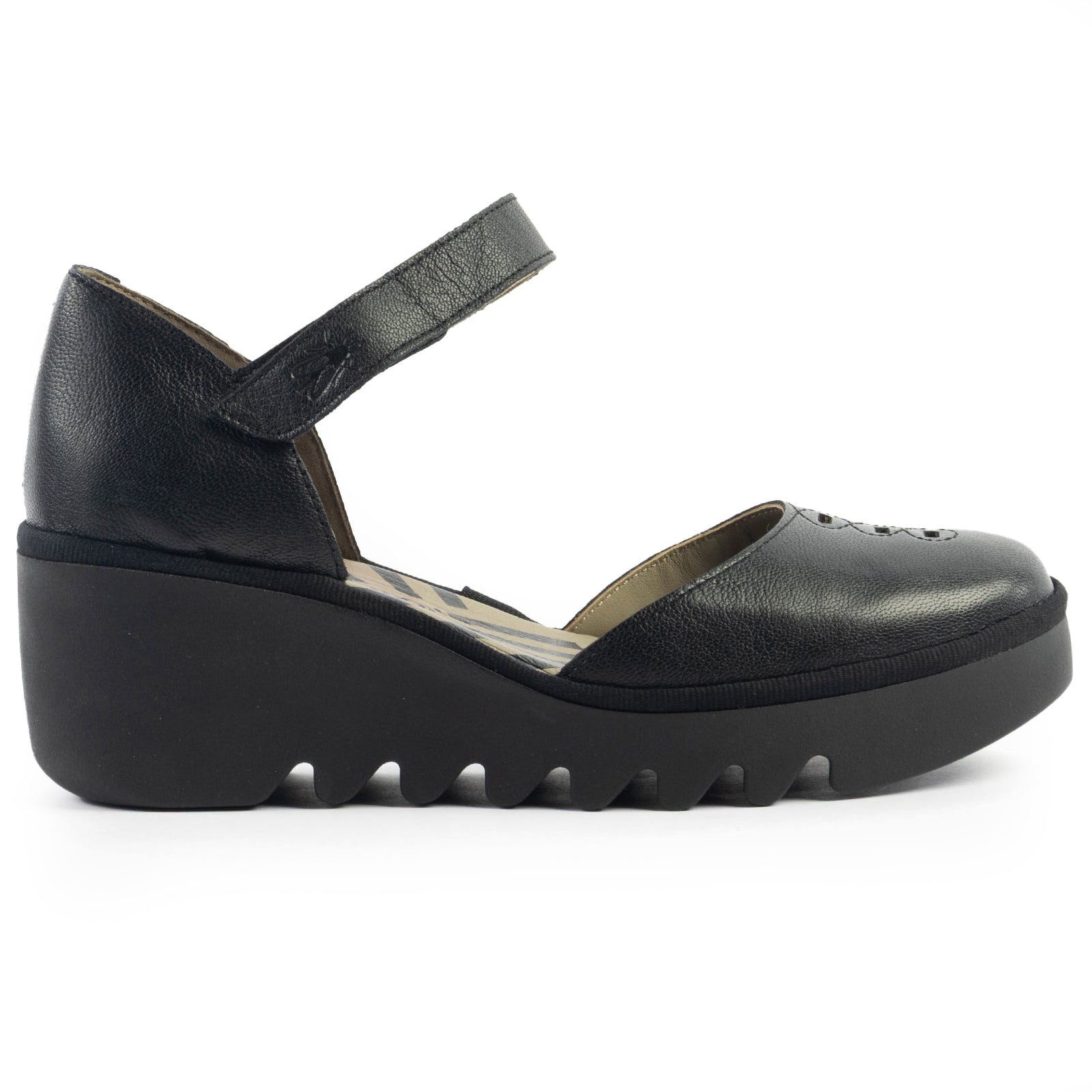 Fly London BISO305FLY Mousse Leather Womens Sandals#color_black black