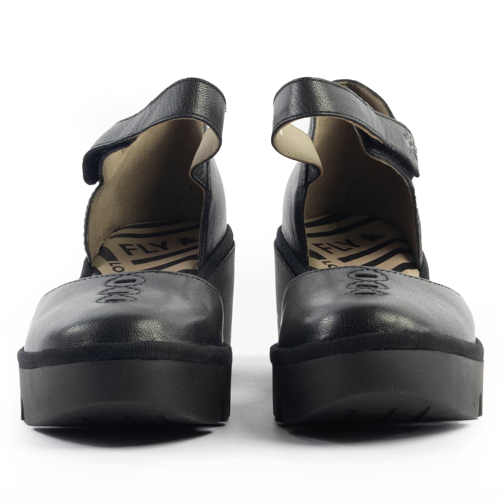 Fly London BISO305FLY Mousse Leather Womens Sandals#color_black black