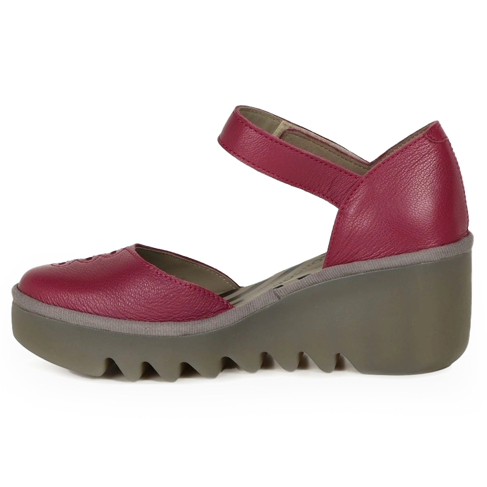 Fly London BISO305FLY Mousse Leather Womens Sandals#color_berry