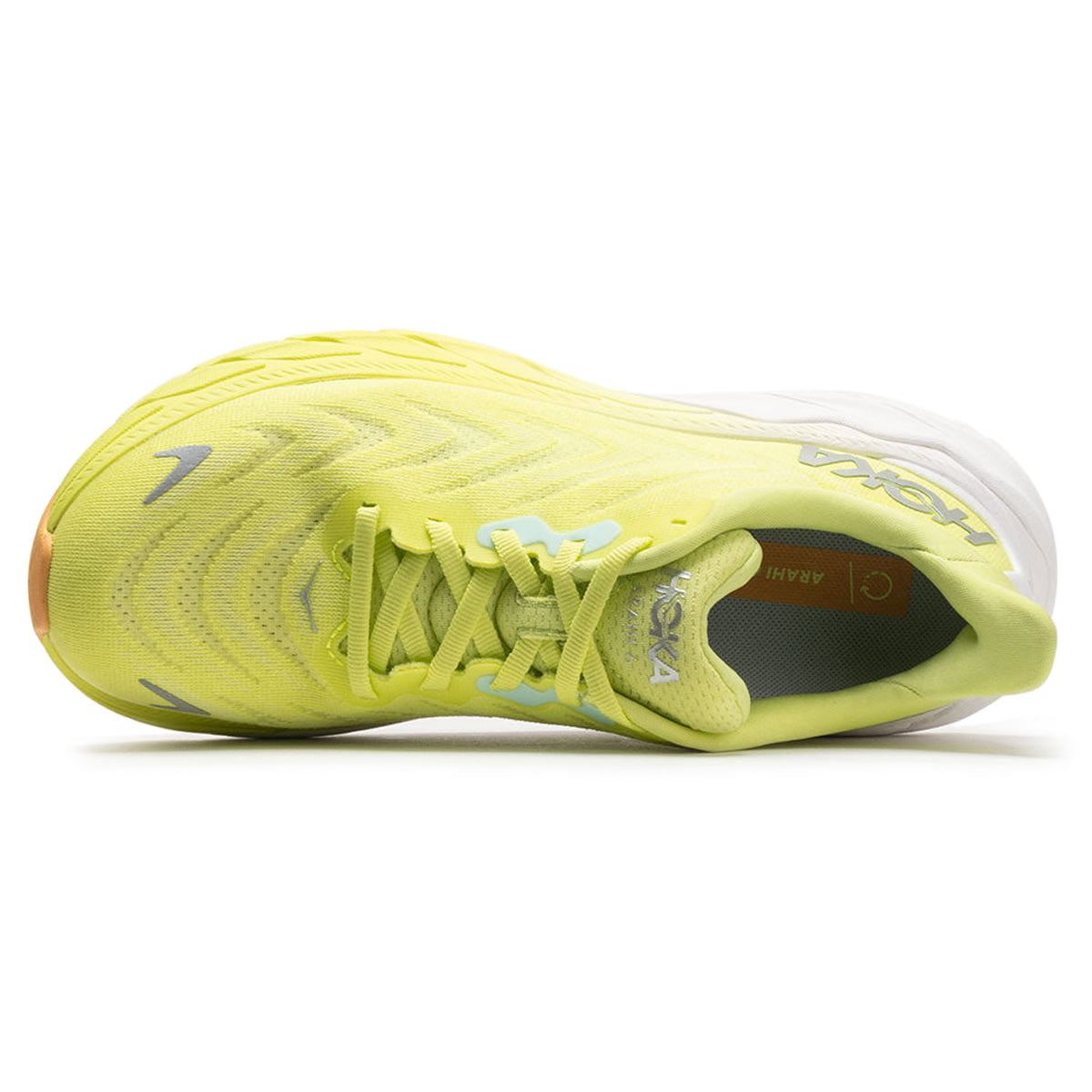 Hoka Arahi 6 Textile Womens Trainers#color_citrus glow white
