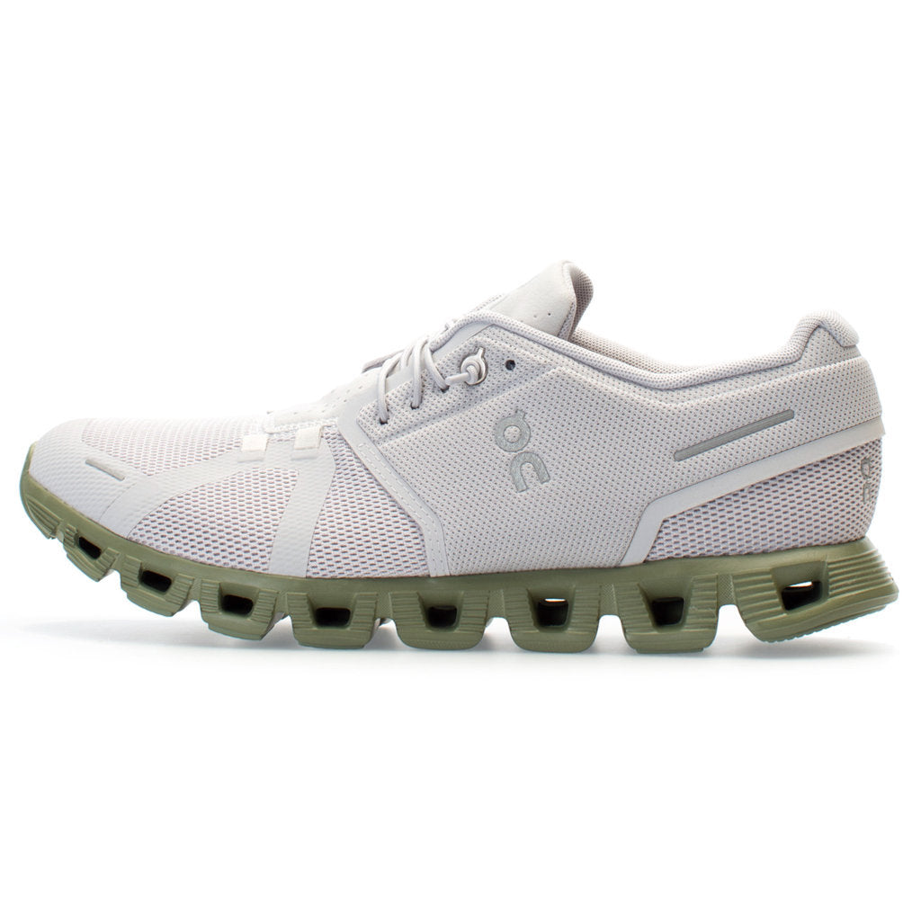 On Cloud 5 Textile Synthetic Mens Trainers#color_glacier reseda