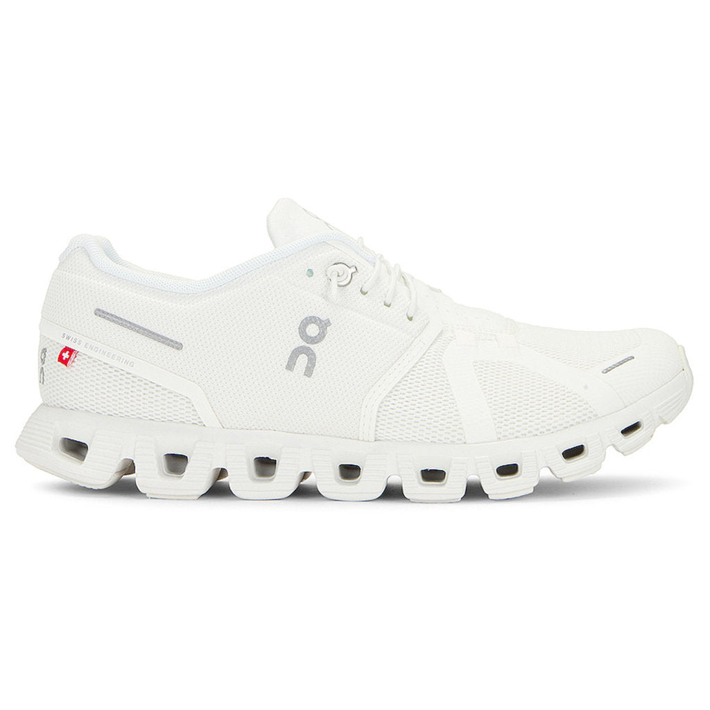 On Cloud 5 Textile Synthetic Mens Trainers#color_undyed white white