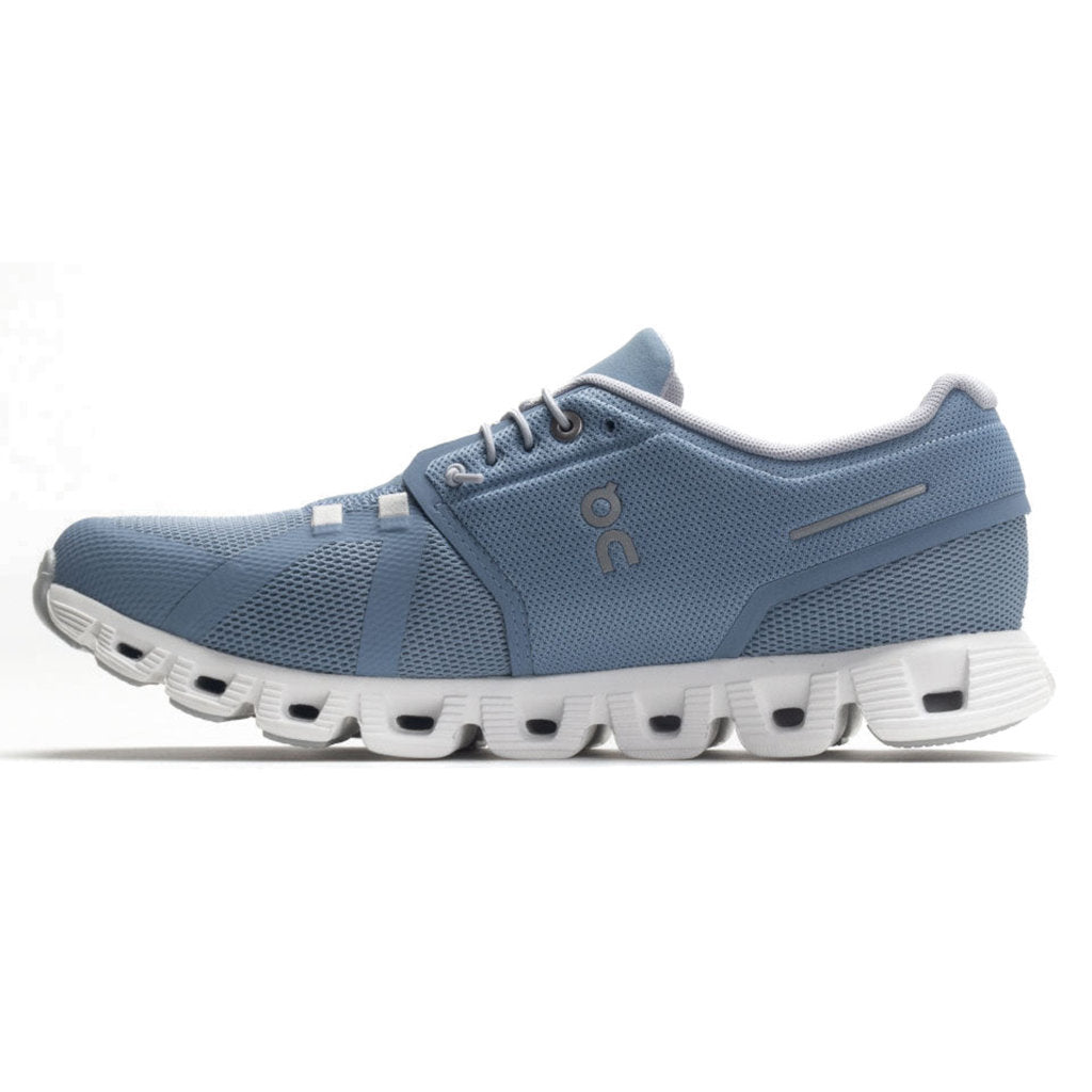 On Cloud 5 Textile Synthetic Mens Trainers#color_chambray white