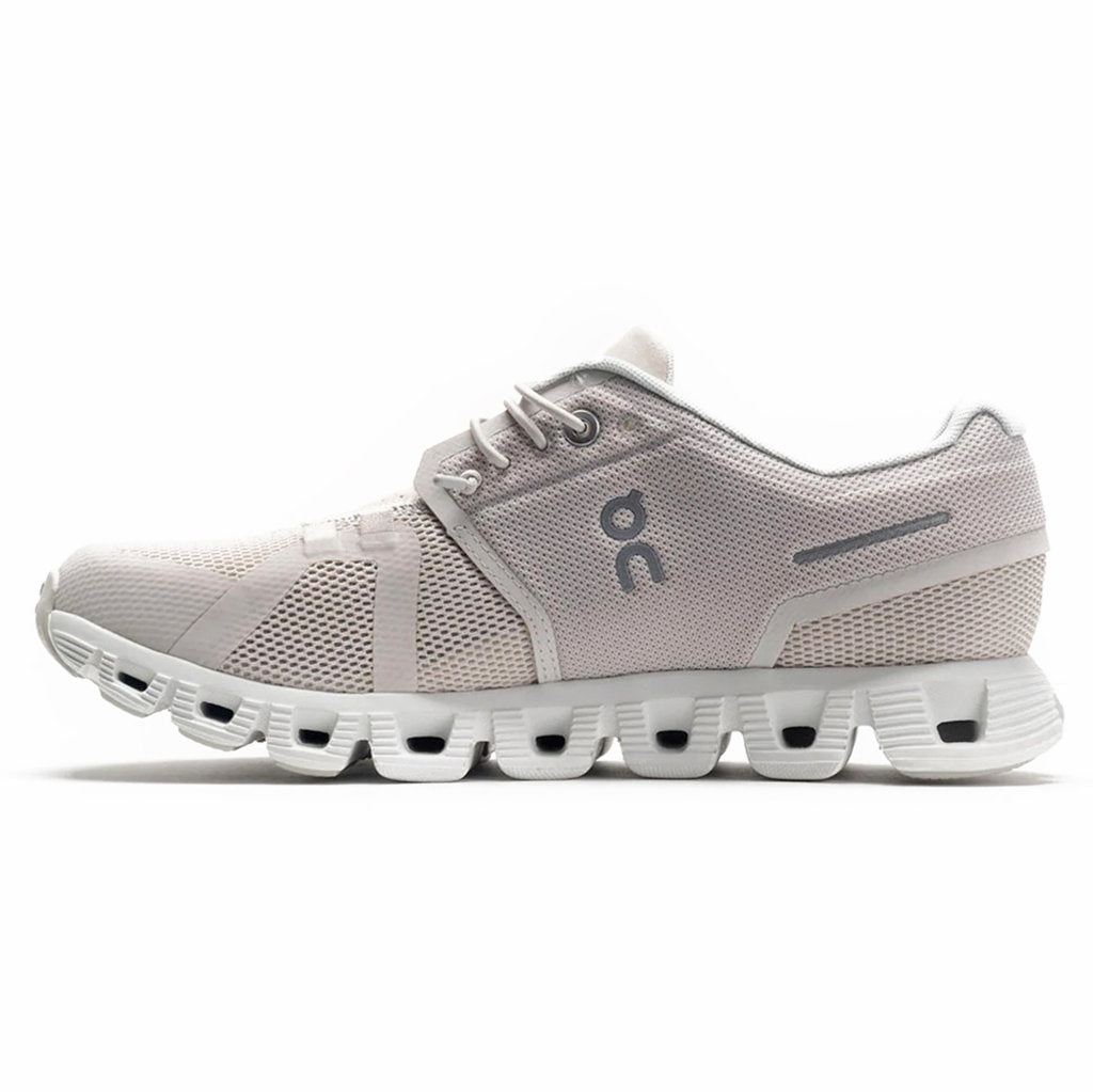 On Cloud 5 Textile Synthetic Womens Trainers#color_pearl white