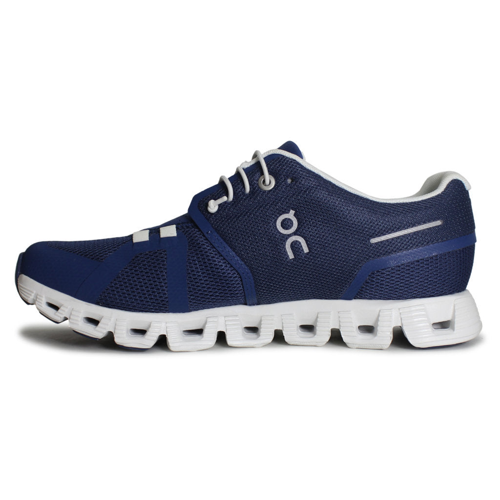 On Cloud 5 Textile Synthetic Womens Trainers#color_denim white