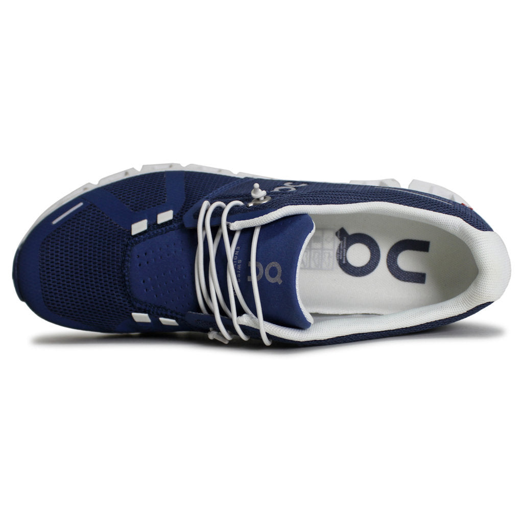 On Cloud 5 Textile Synthetic Womens Trainers#color_denim white