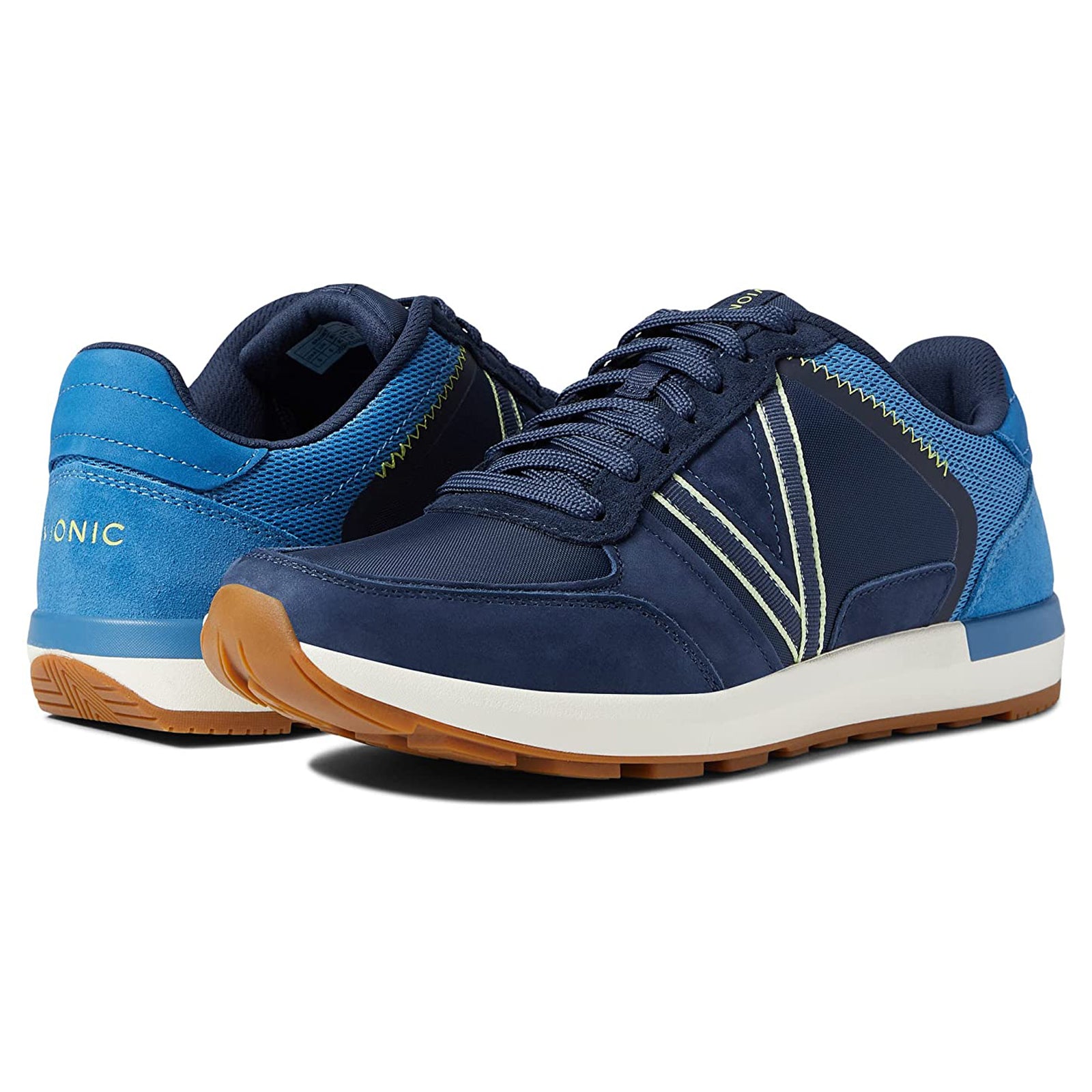 Vionic Bradey Leather Textile Mens Trainers#color_navy sky