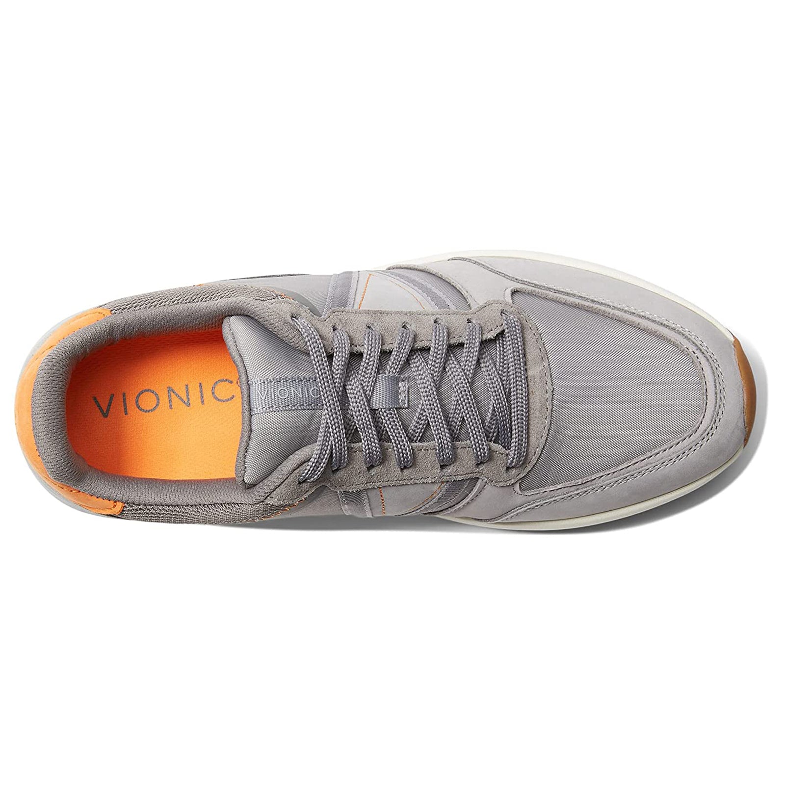 Vionic Bradey Leather Textile Mens Trainers#color_vapor charcoal