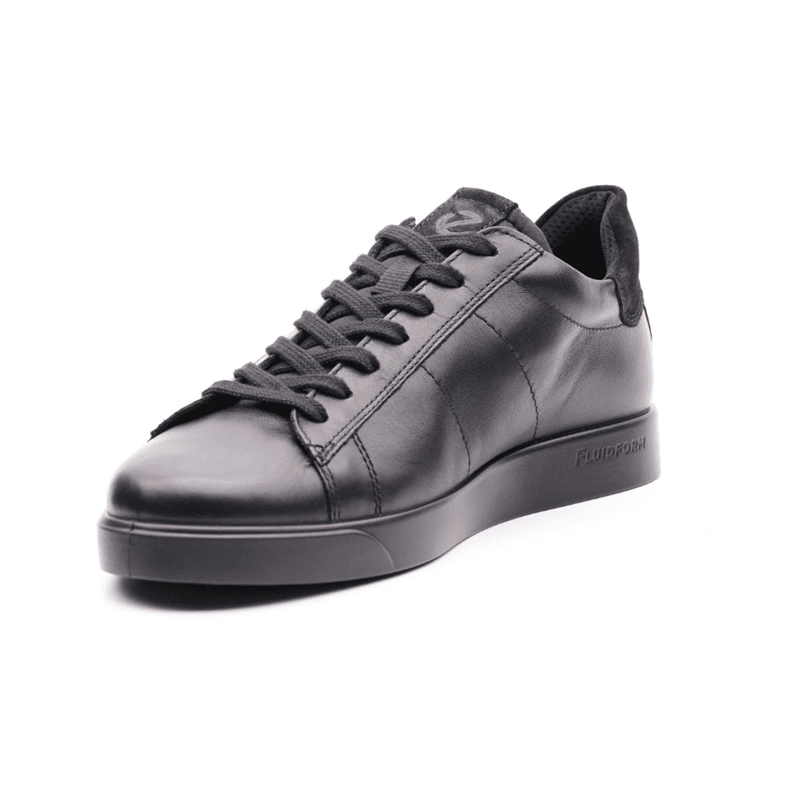 Ecco Street Lite Leather Mens Trainers#color_black black