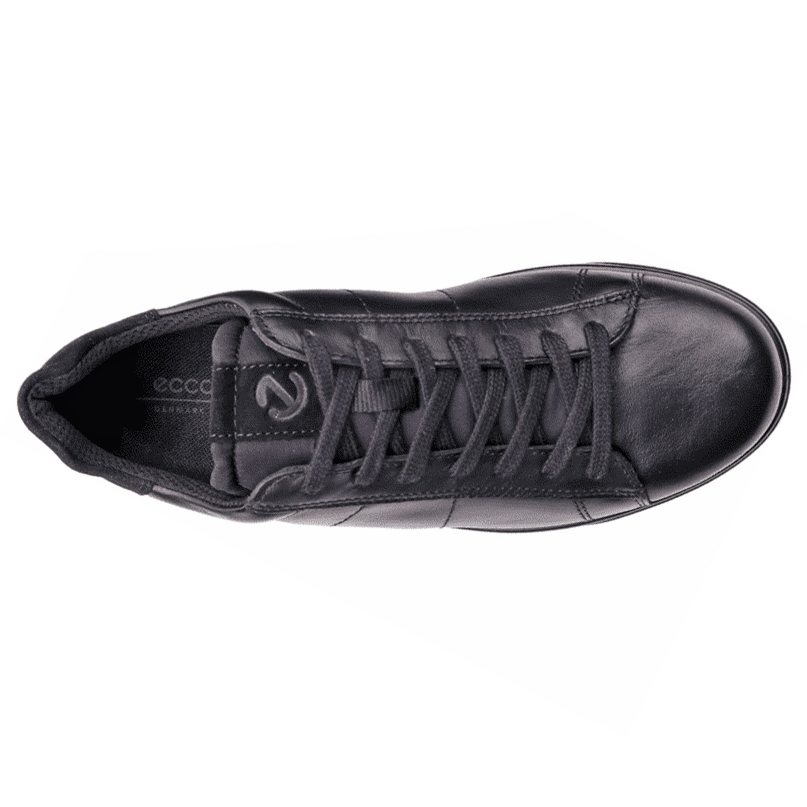 Ecco Street Lite Leather Mens Trainers#color_black black