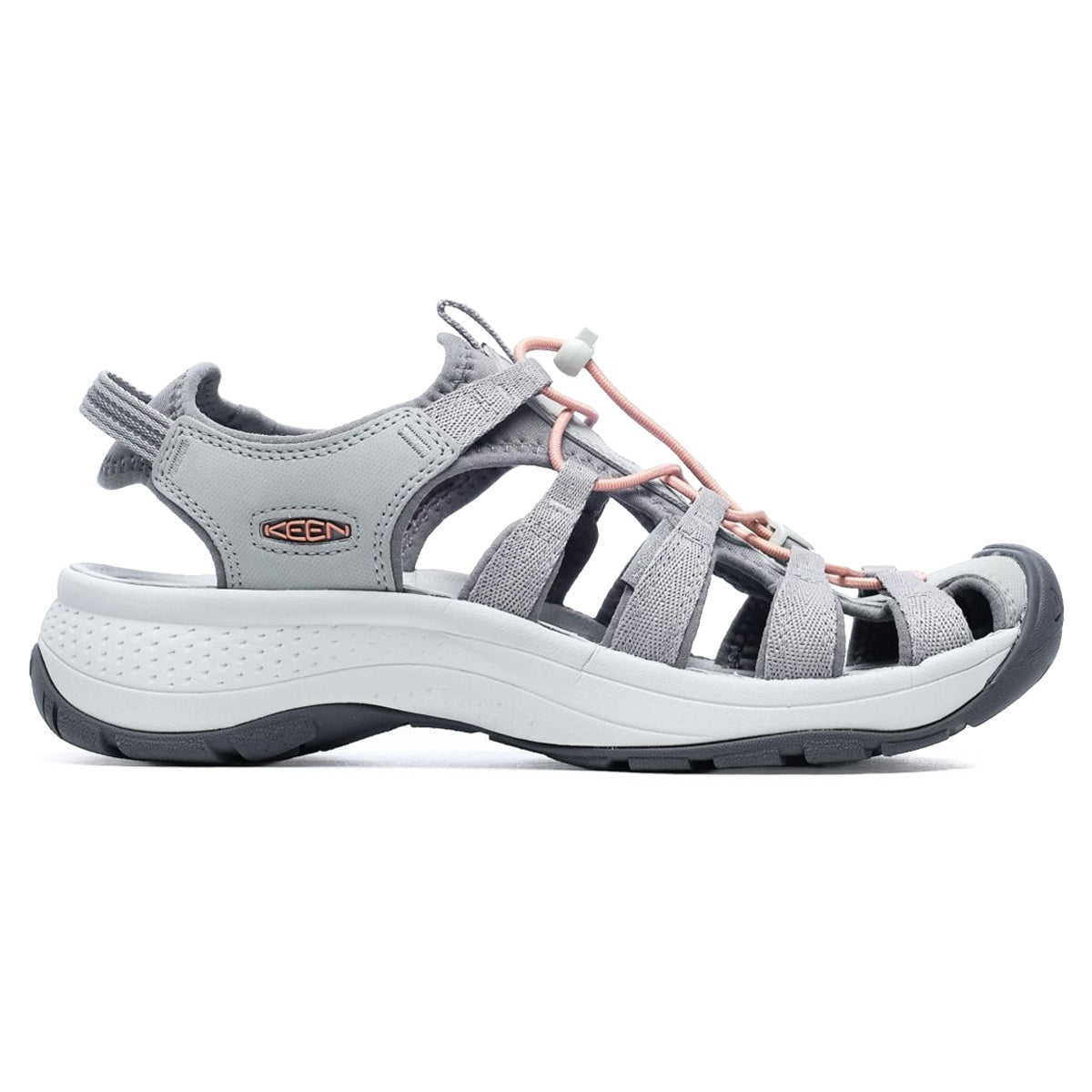 Keen Astoria West Textile Synthetic Womens Sandals#color_grey coral