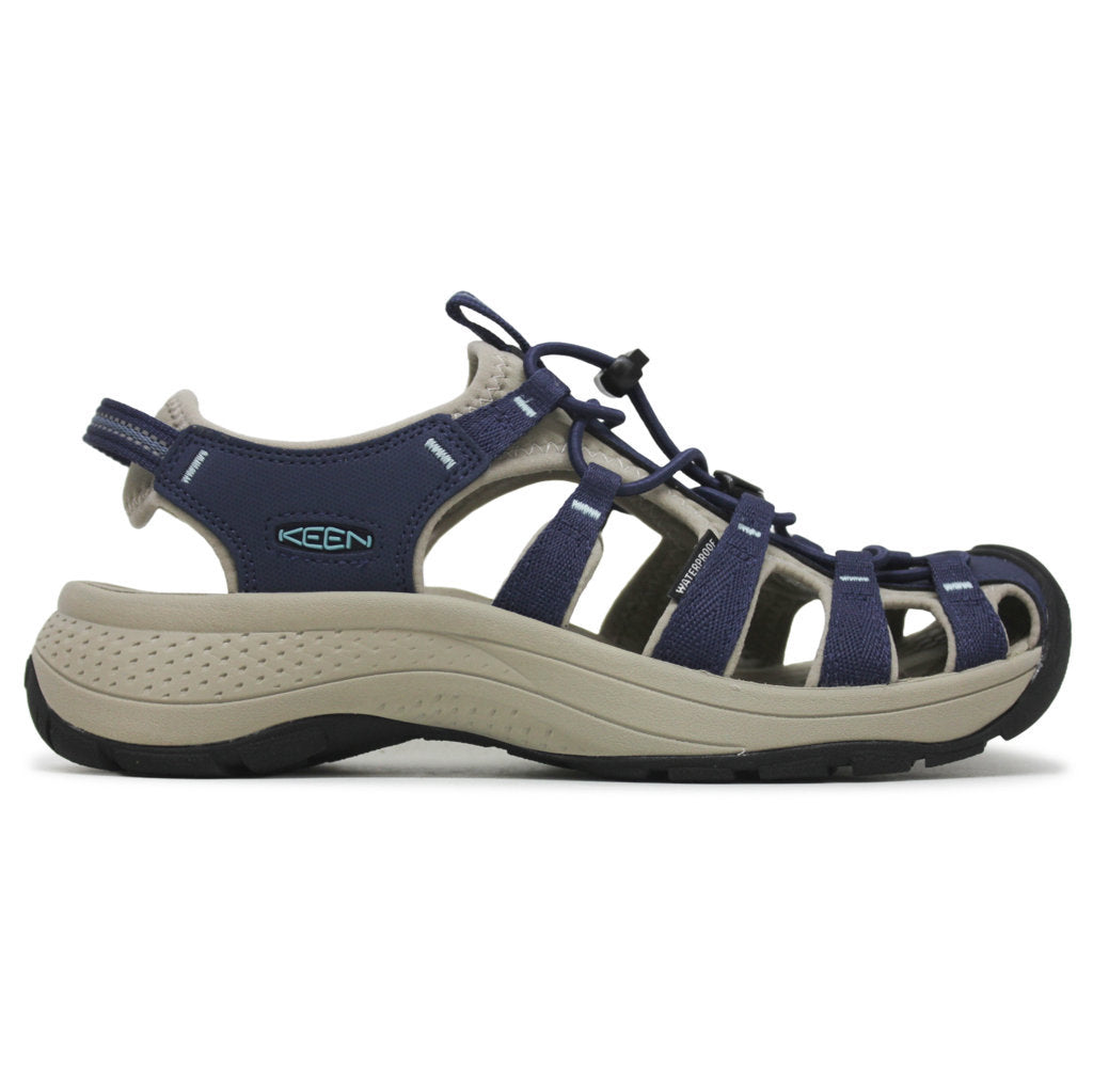 Keen Astoria West Textile Synthetic Womens Sandals#color_naval academy reef waters