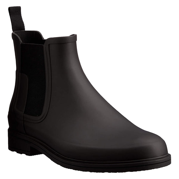 Hunter Original Refined Chelsea Rubber Men's Ankle Black Boots