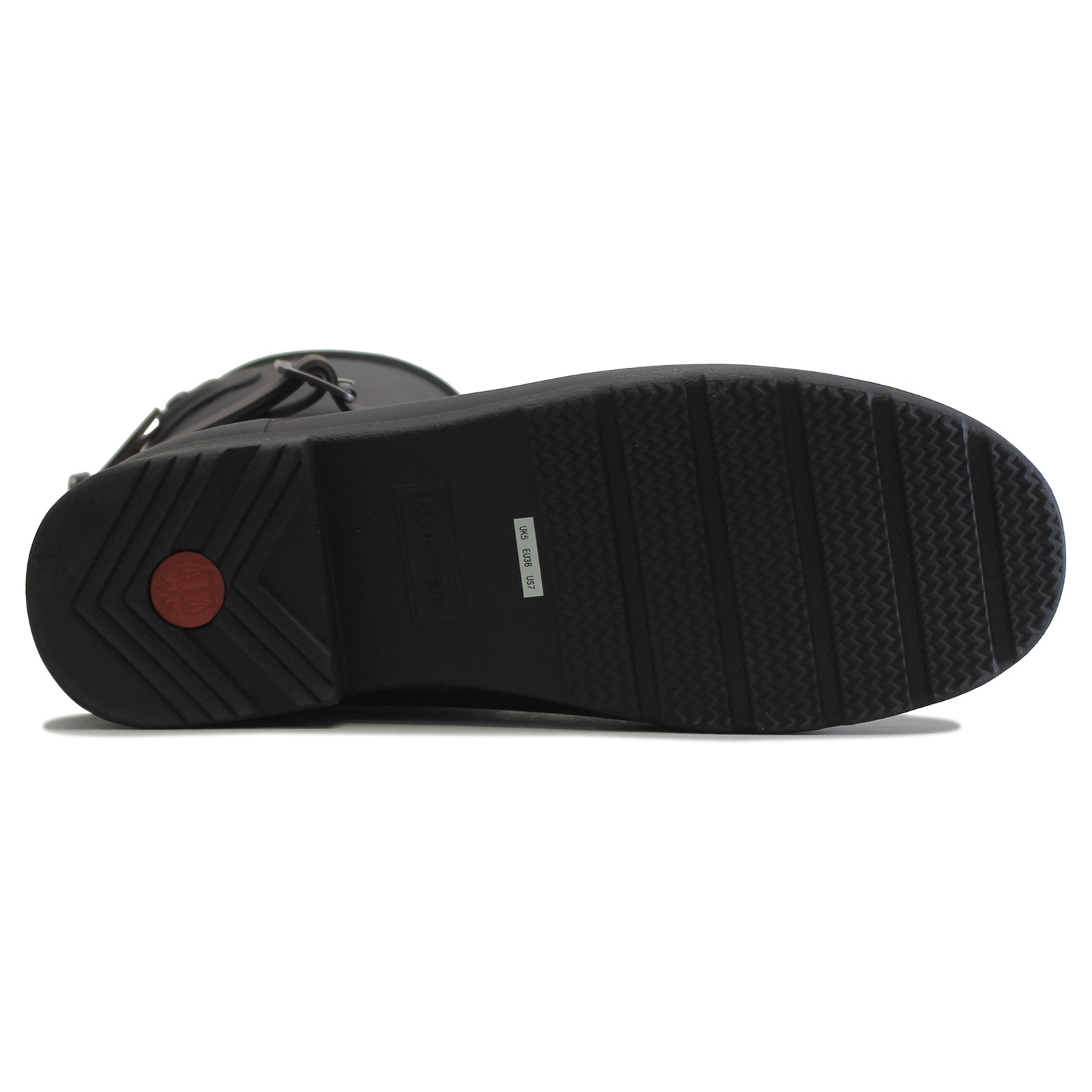 Hunter Refined Back Adjustable Ankle Strap Rubber Womens Boots#color_black bitter chocolate