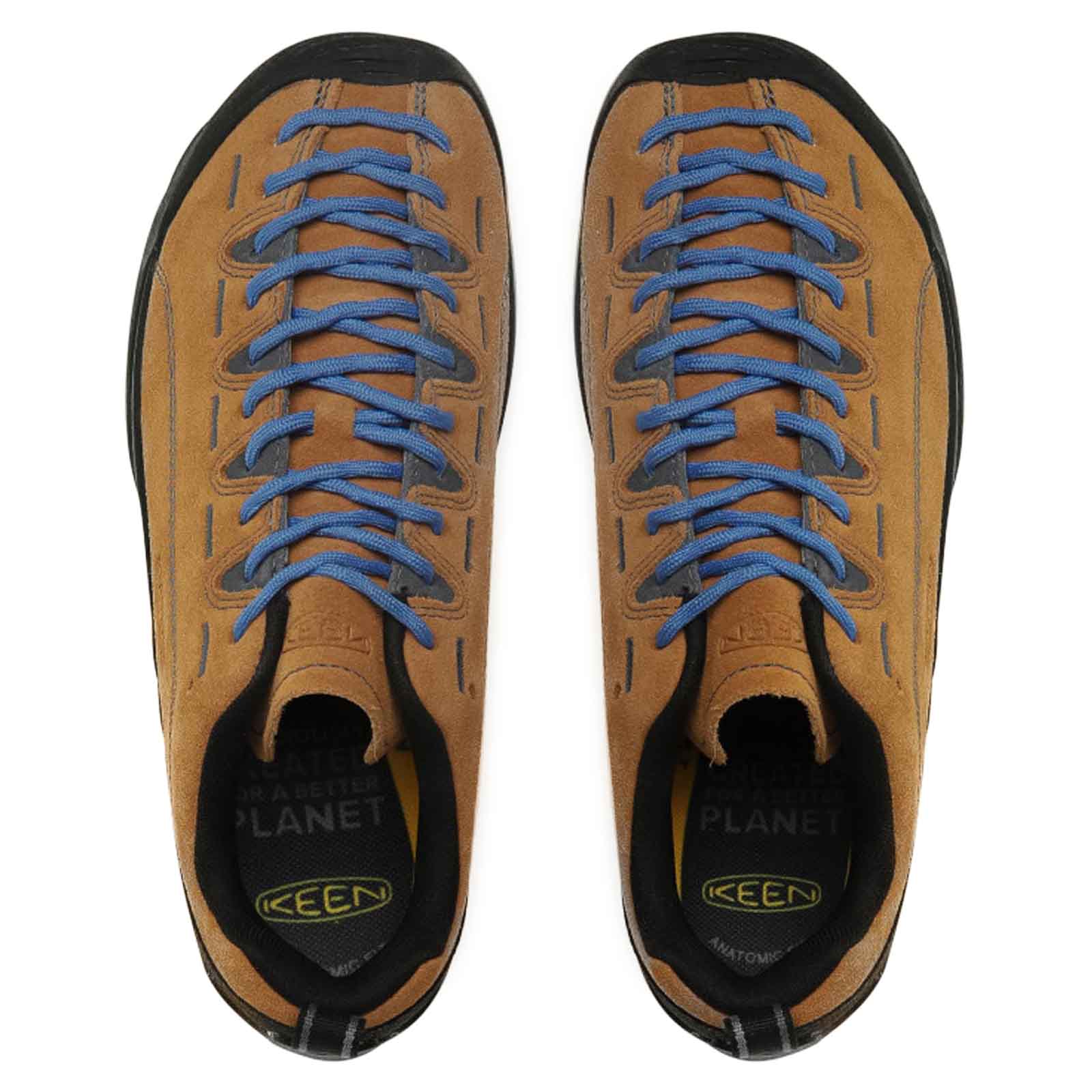 Keen Jasper Suede Textile Mens Trainers#color_cathay spice orion blue