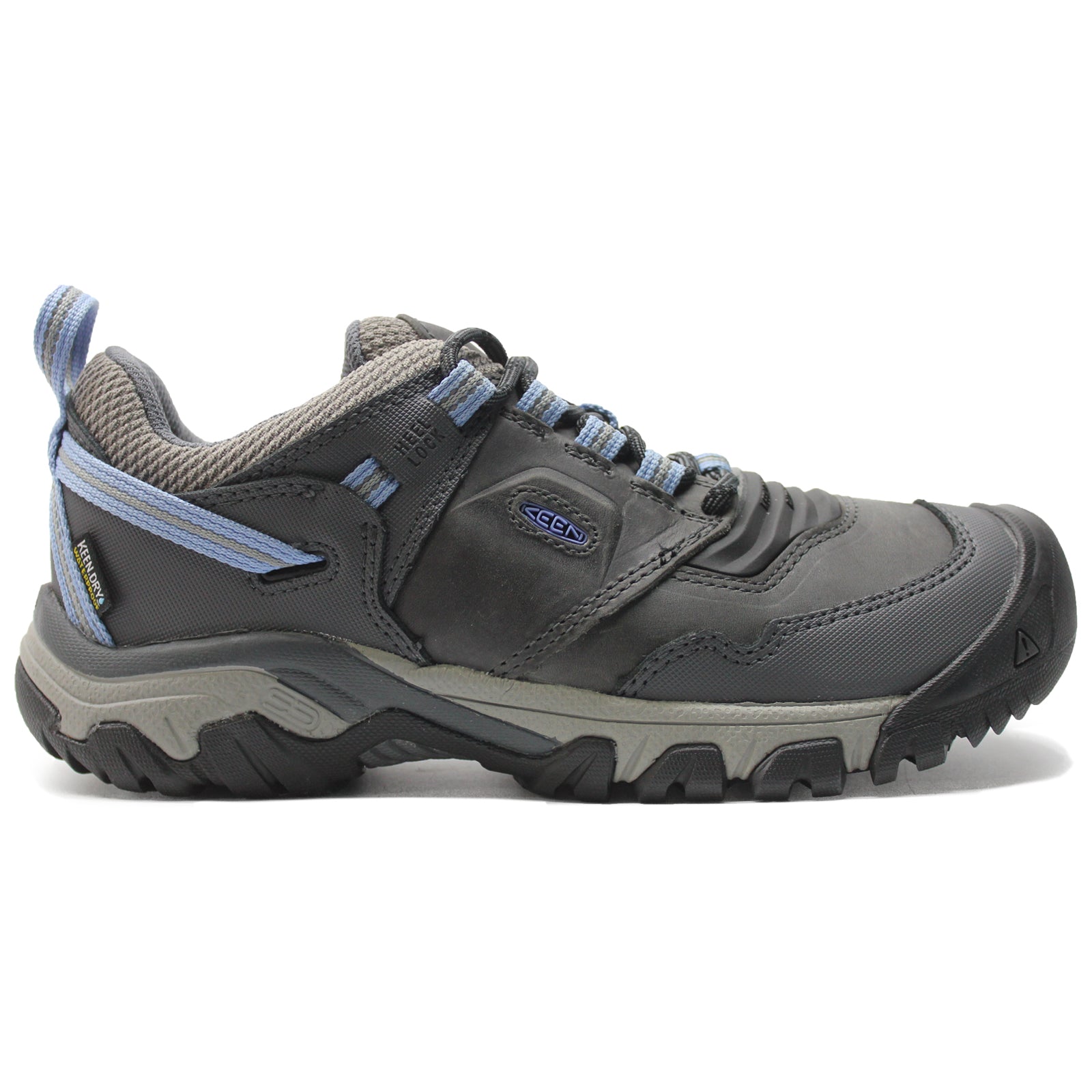 Keen Ridge Flex WP Leather Textile Womens Shoes#color_steel grey hydrangea