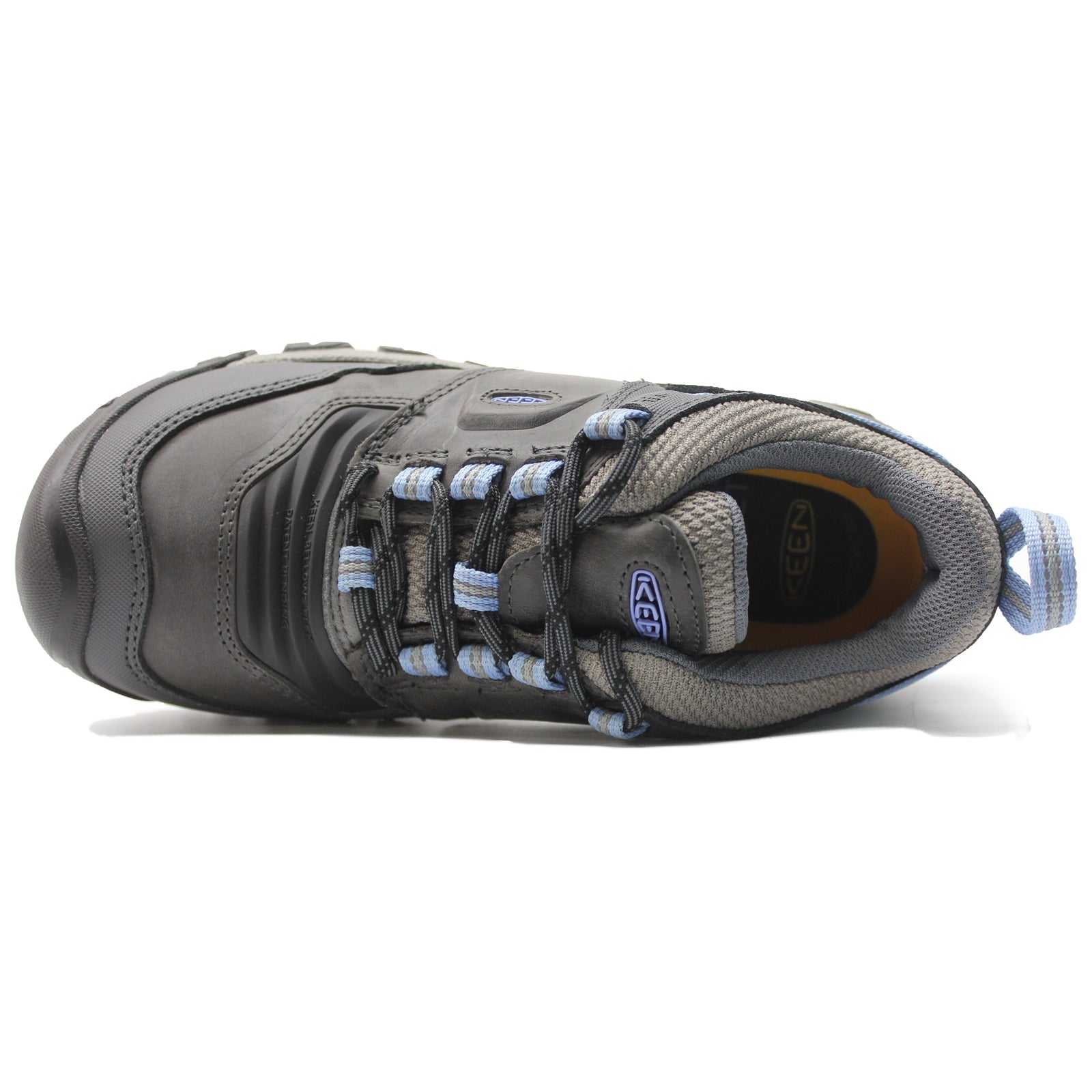 Keen Ridge Flex WP Leather Textile Womens Shoes#color_steel grey hydrangea