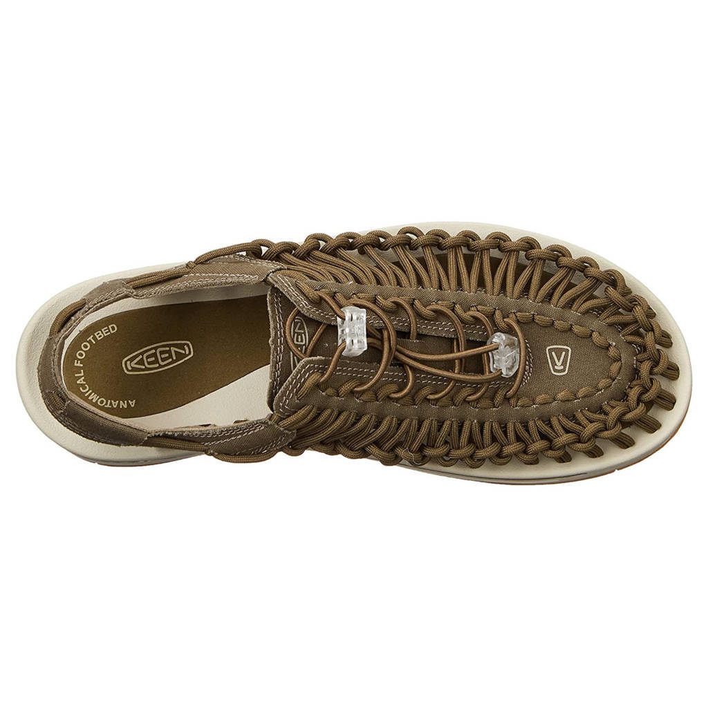 Keen Uneek Canvas Textile Mens Sandals#color_military olive timberwolf