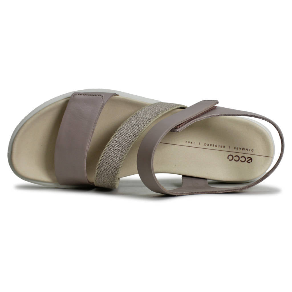 Ecco Flowt 273713 Leather Textile Womens Sandals#color_grey rose metallic