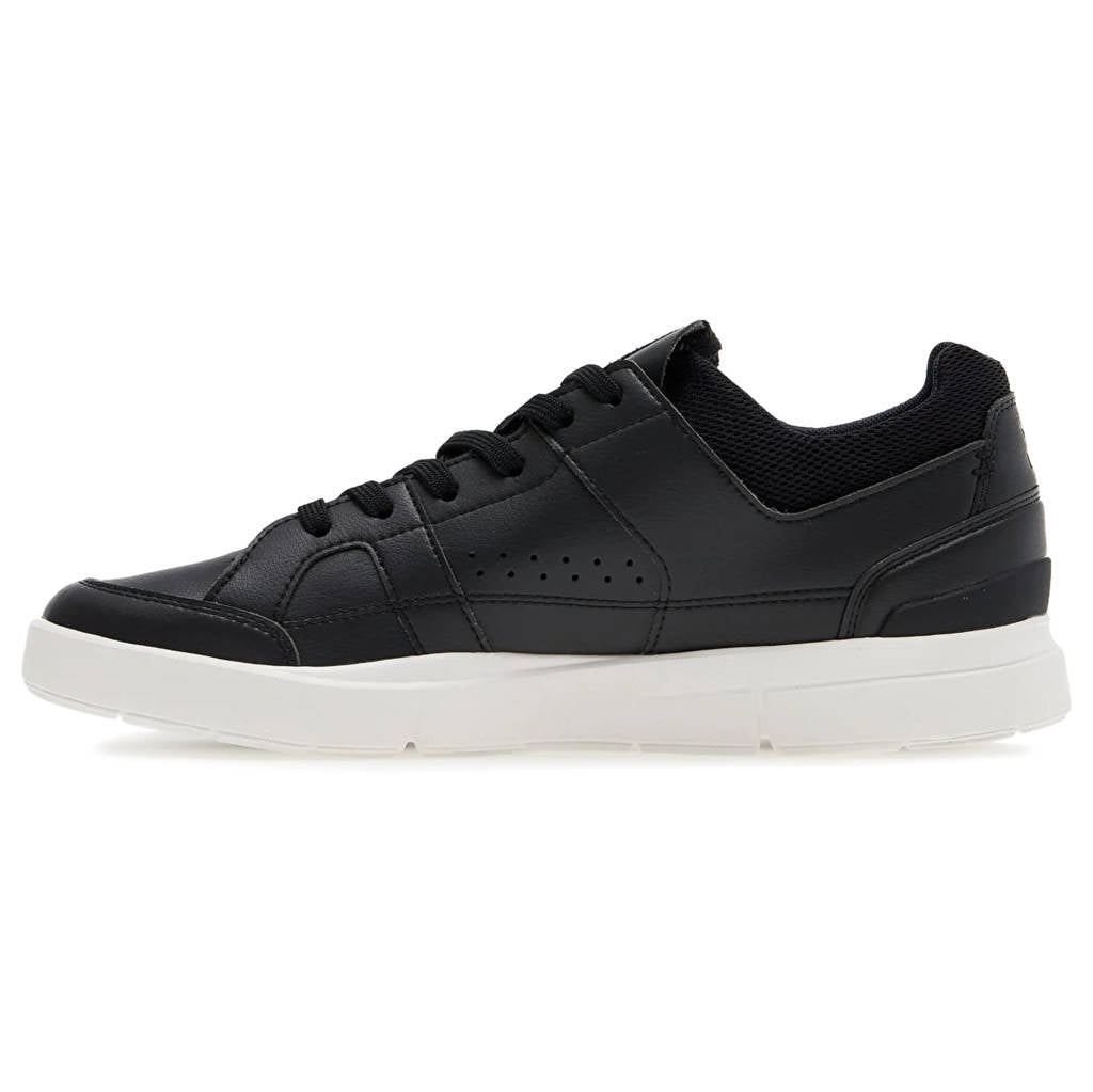 On The Roger Clubhouse Synthetic Leather Mens Trainers#color_black white