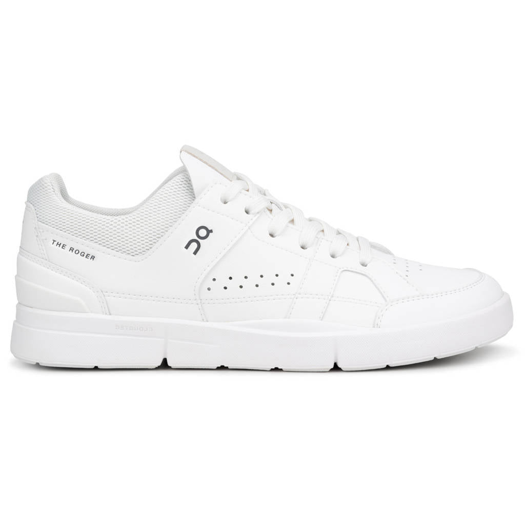 On The Roger Clubhouse Synthetic Leather Mens Trainers#color_all white