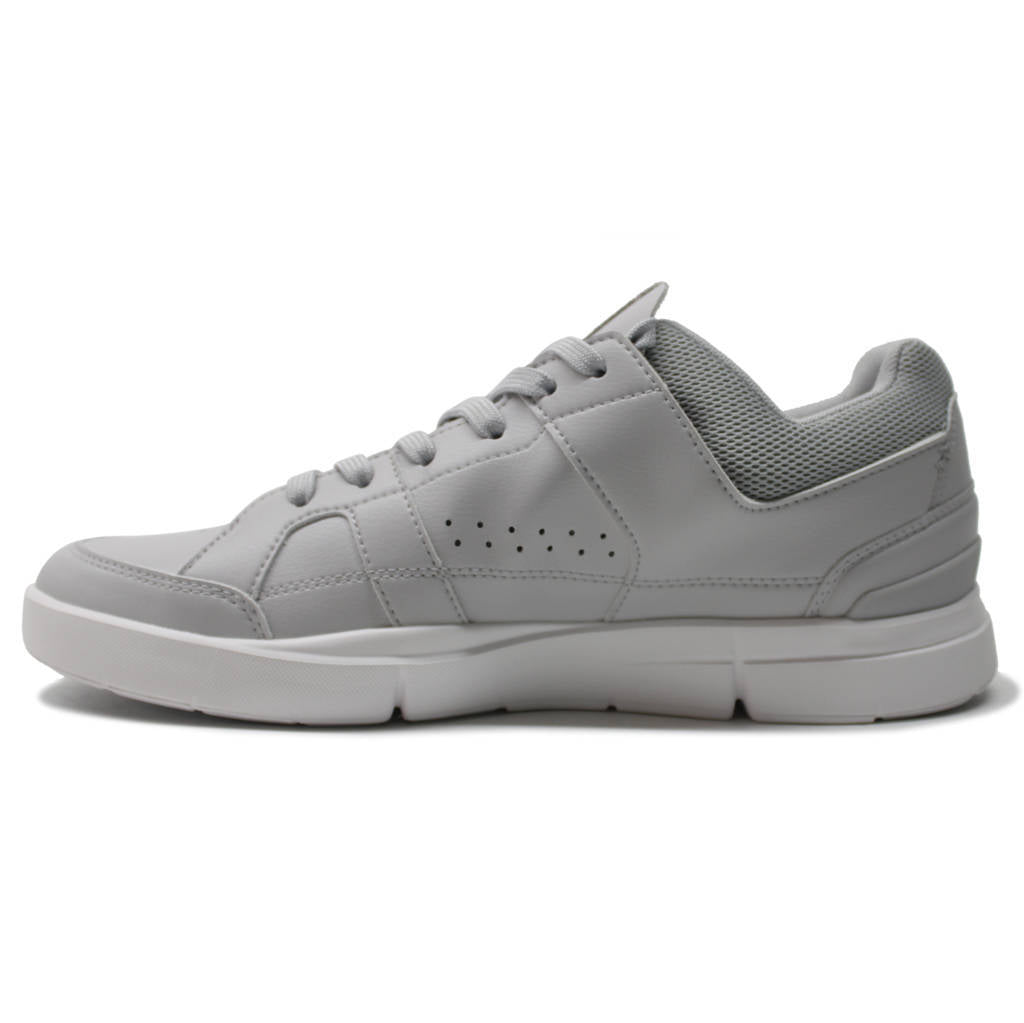 On The Roger Clubhouse Synthetic Leather Mens Trainers#color_glacier white