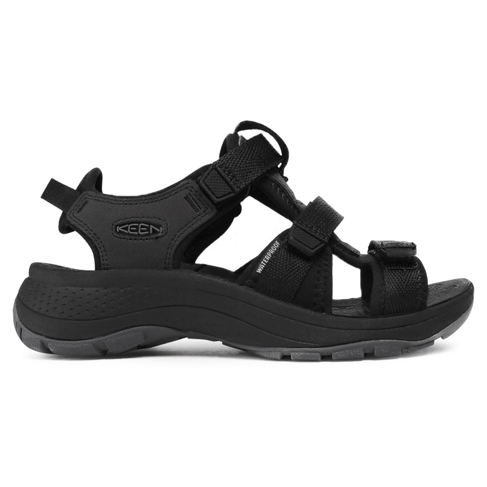 Keen Astoria West Open Toe Textile Synthetic Women's Black Black Hook ...