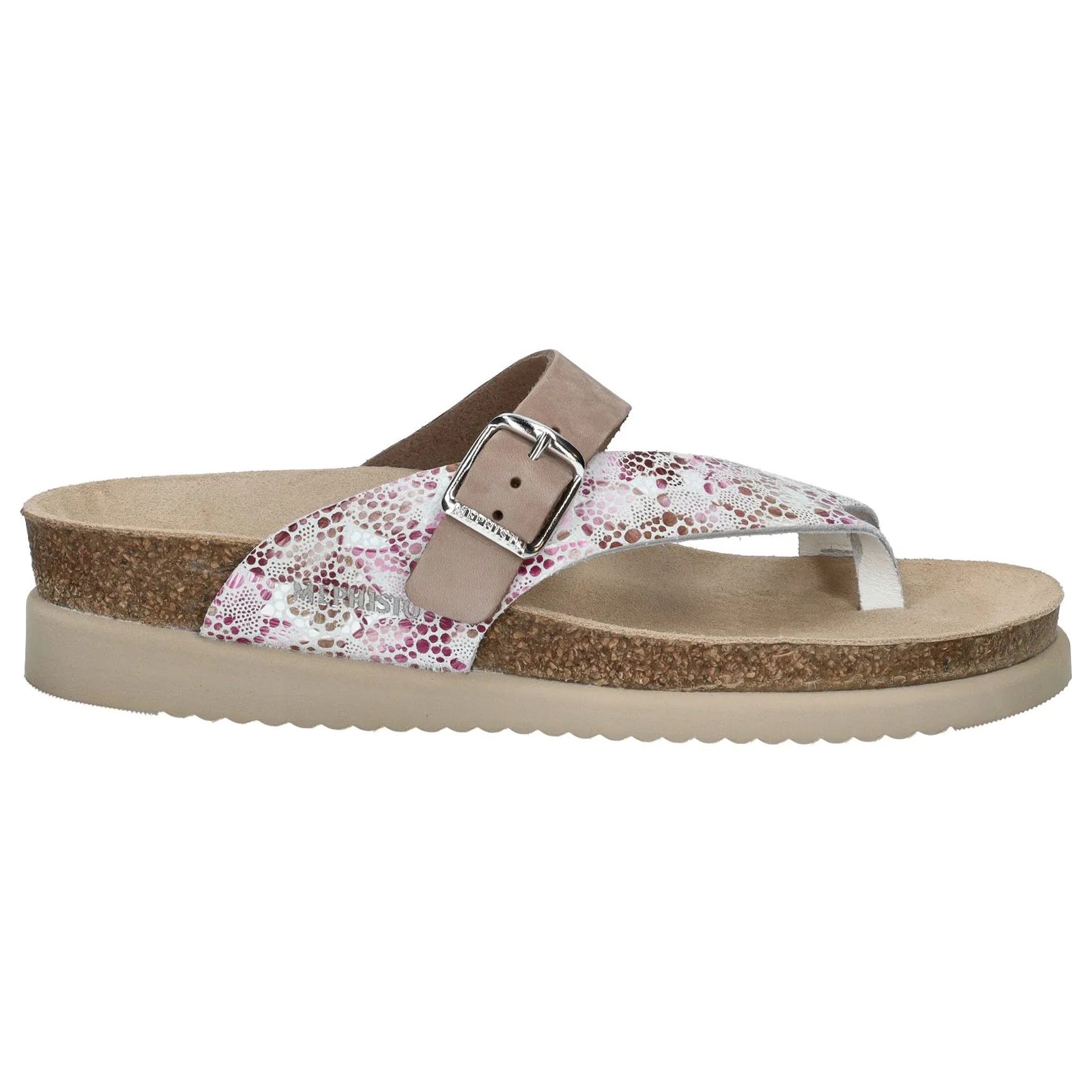 Mephisto Helen Mix P5141909 Printed Leather Womens Sandals - Pink - 39#color_pink