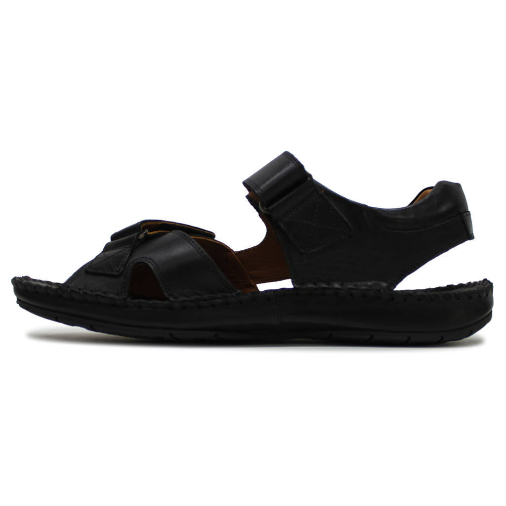 Pikolinos Tarifa 06J Leather Mens Sandals#color_black