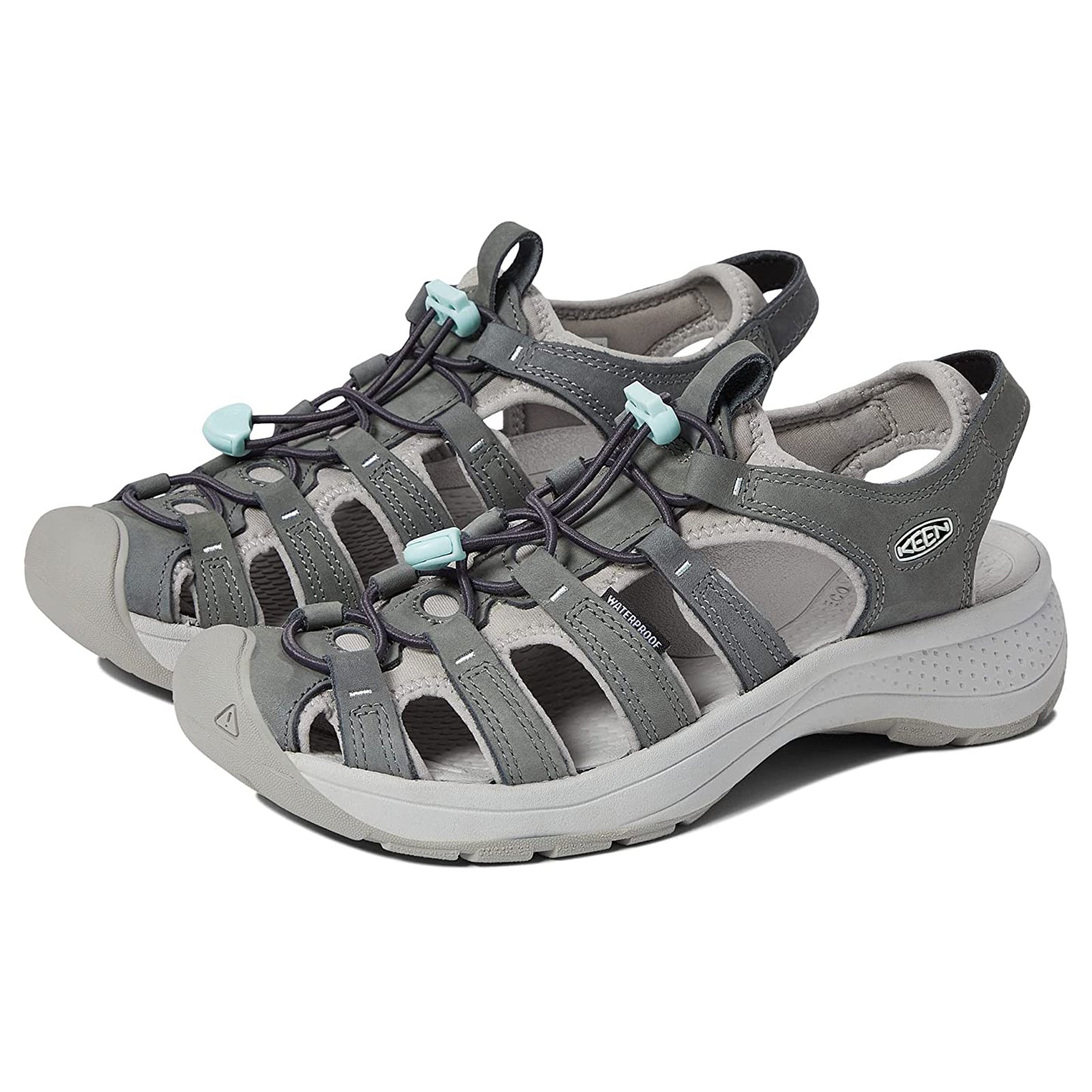 Keen Astoria West Leather Womens Sandals#color_magnet vapor