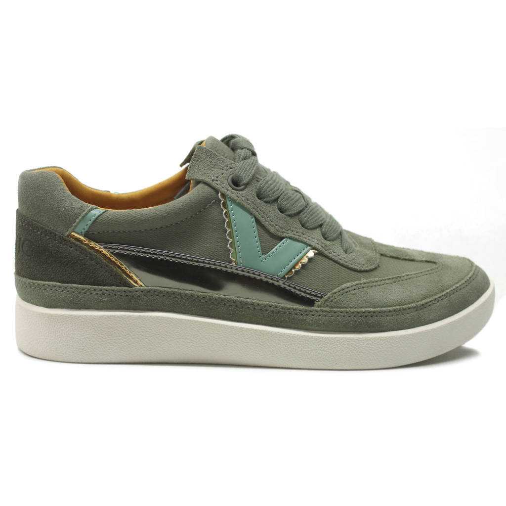 Vionic Mylie Suede Leather Womens Trainers#color_army green