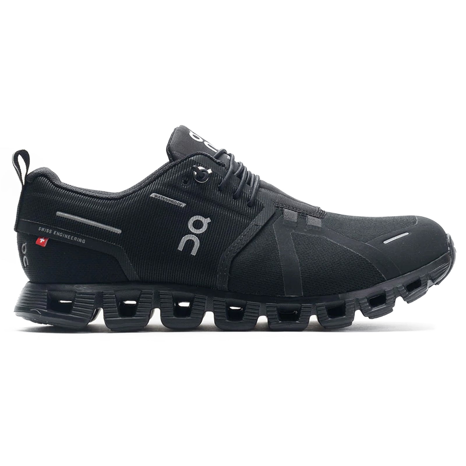 On Cloud 5 Waterproof Textile Synthetic Mens Trainers#color_all black