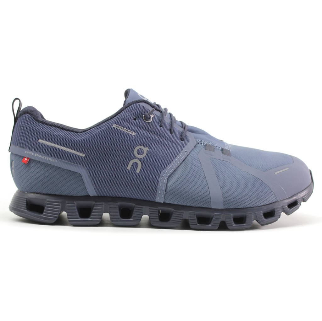 On Cloud 5 Waterproof Textile Synthetic Mens Trainers#color_metal navy