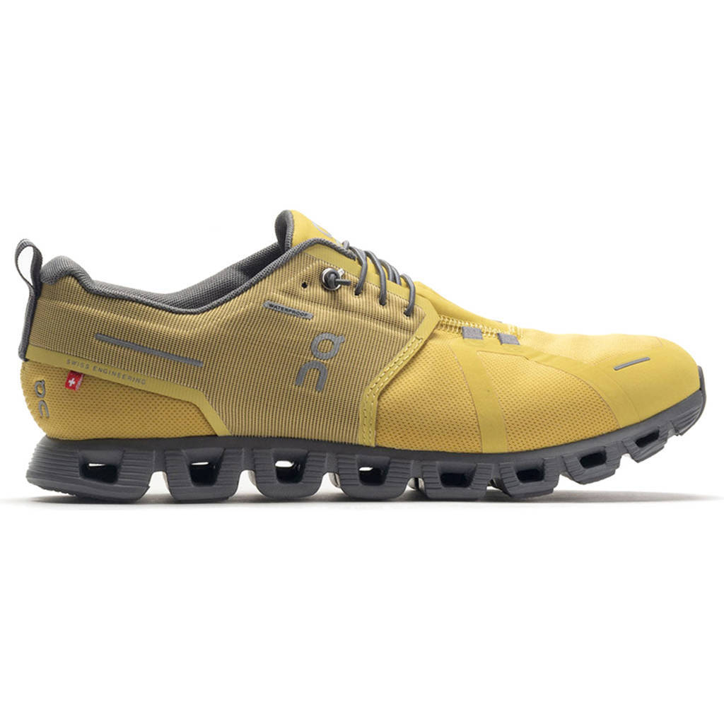 On Cloud 5 Waterproof Textile Synthetic Mens Trainers#color_mustard rock