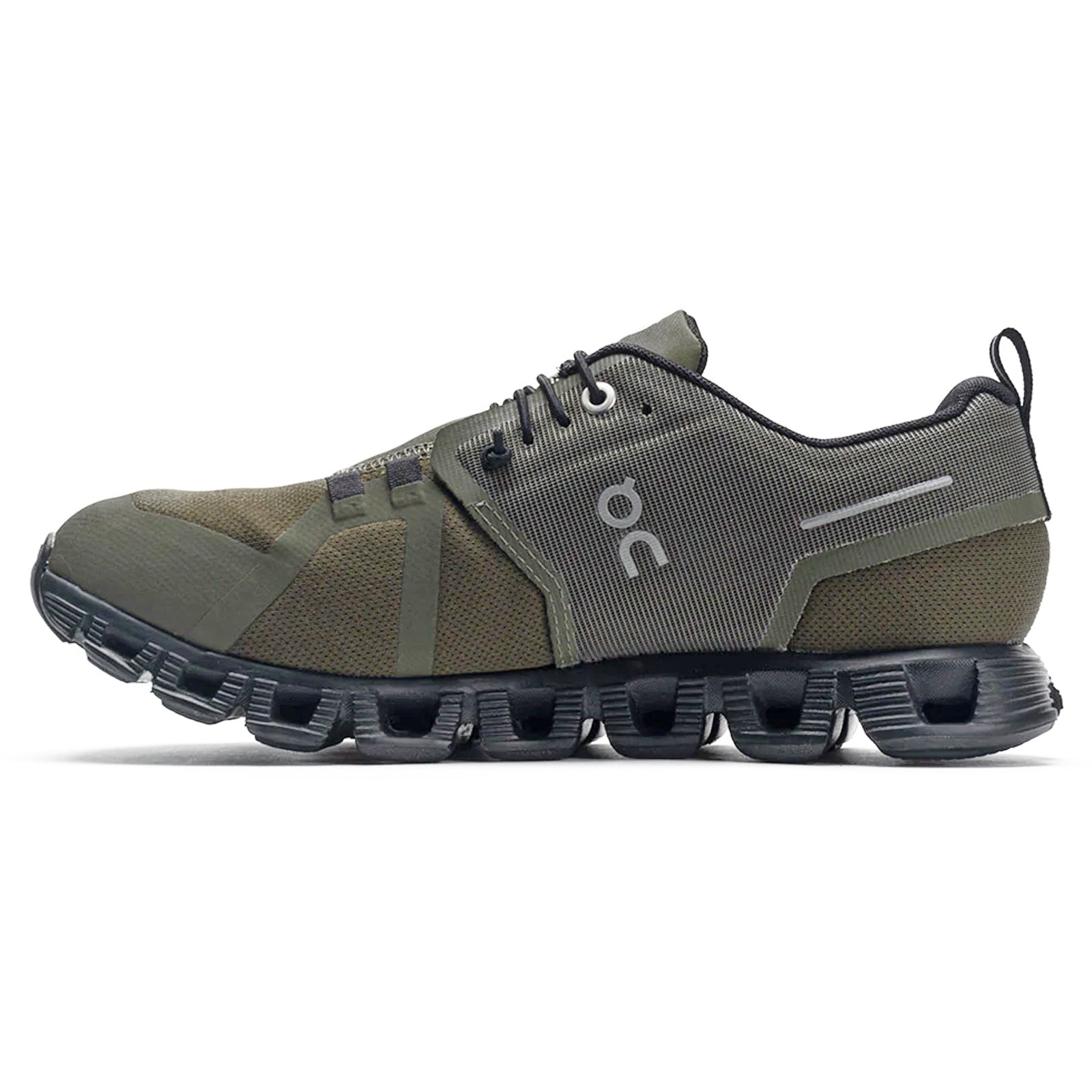 On Cloud 5 Waterproof Textile Synthetic Womens Trainers#color_olive black