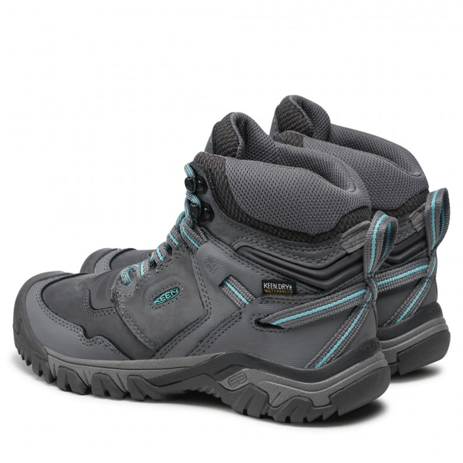 Keen Ridge Flex Mid WP Leather Textile Womens Boots#color_steel grey porcelain