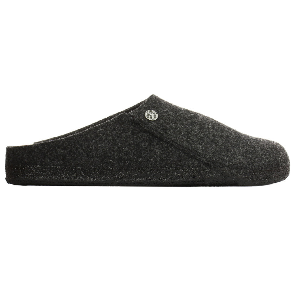 Birkenstock Zermatt Rivet Shearling Wool Unisex Sandals#color_anthracite gray