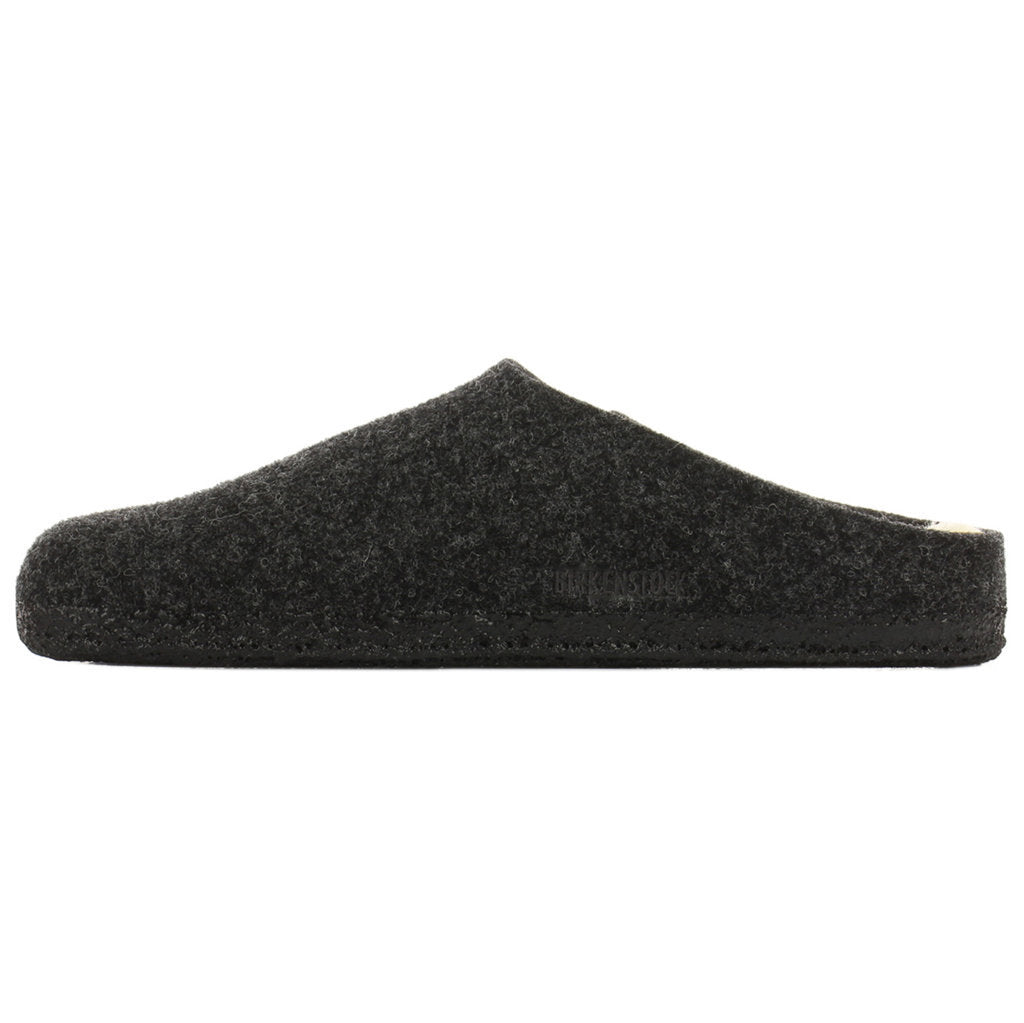 Birkenstock Zermatt Rivet Shearling Wool Unisex Sandals#color_anthracite gray