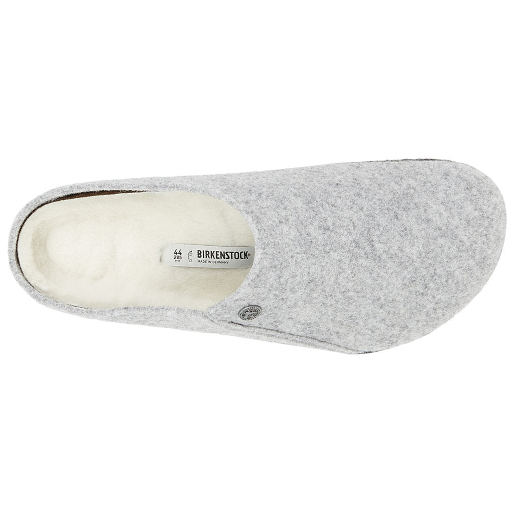Birkenstock Zermatt Rivet Shearling Wool Unisex Sandals#color_light gray black