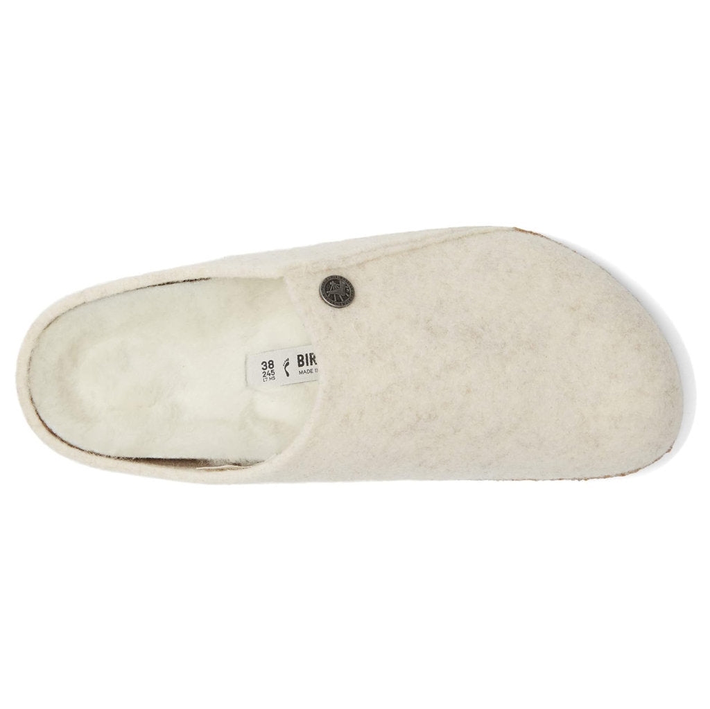 Birkenstock Zermatt Rivet Shearling Wool Unisex Sandals#color_ecru off white