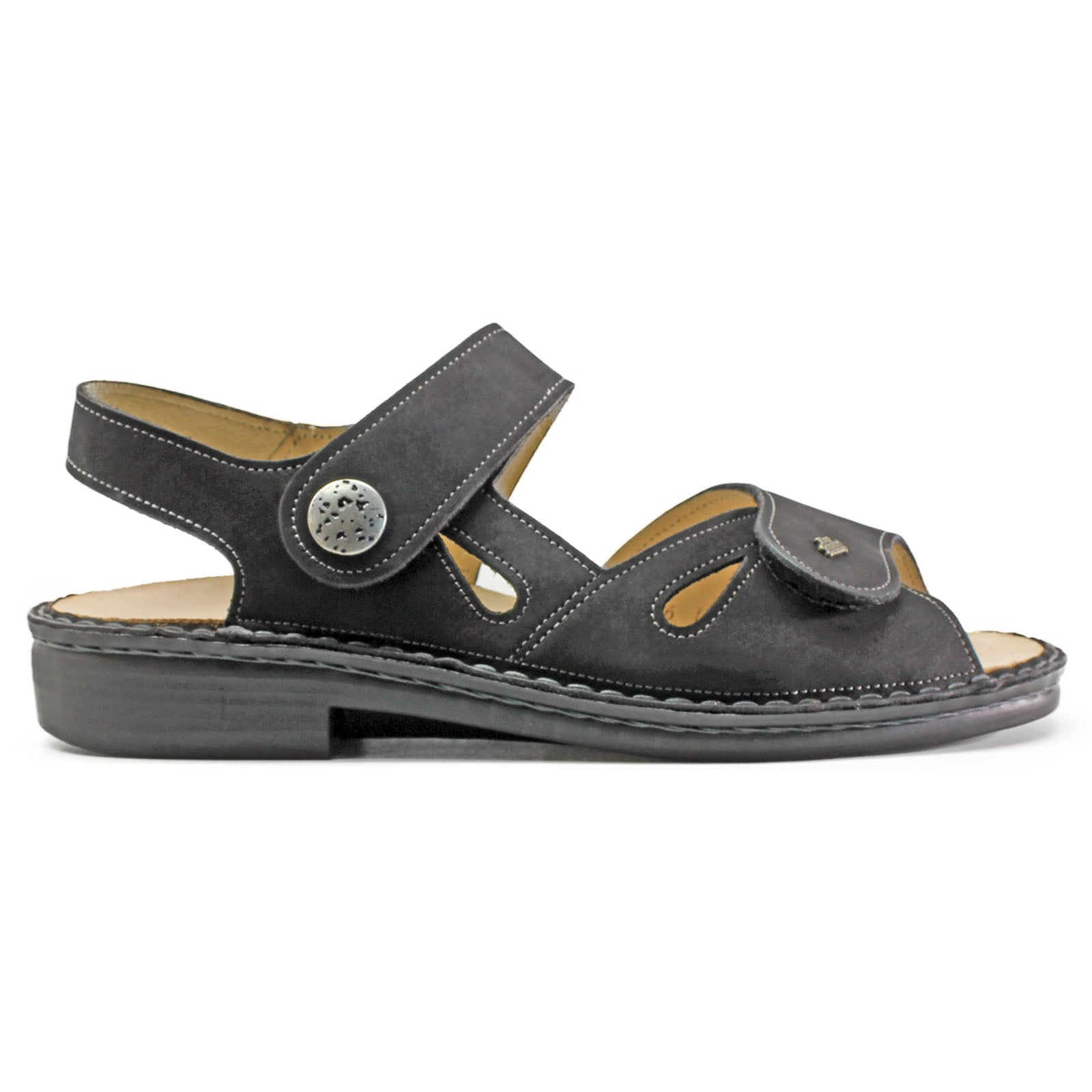 Finn Comfort Costa Leather Womens Sandals#color_black